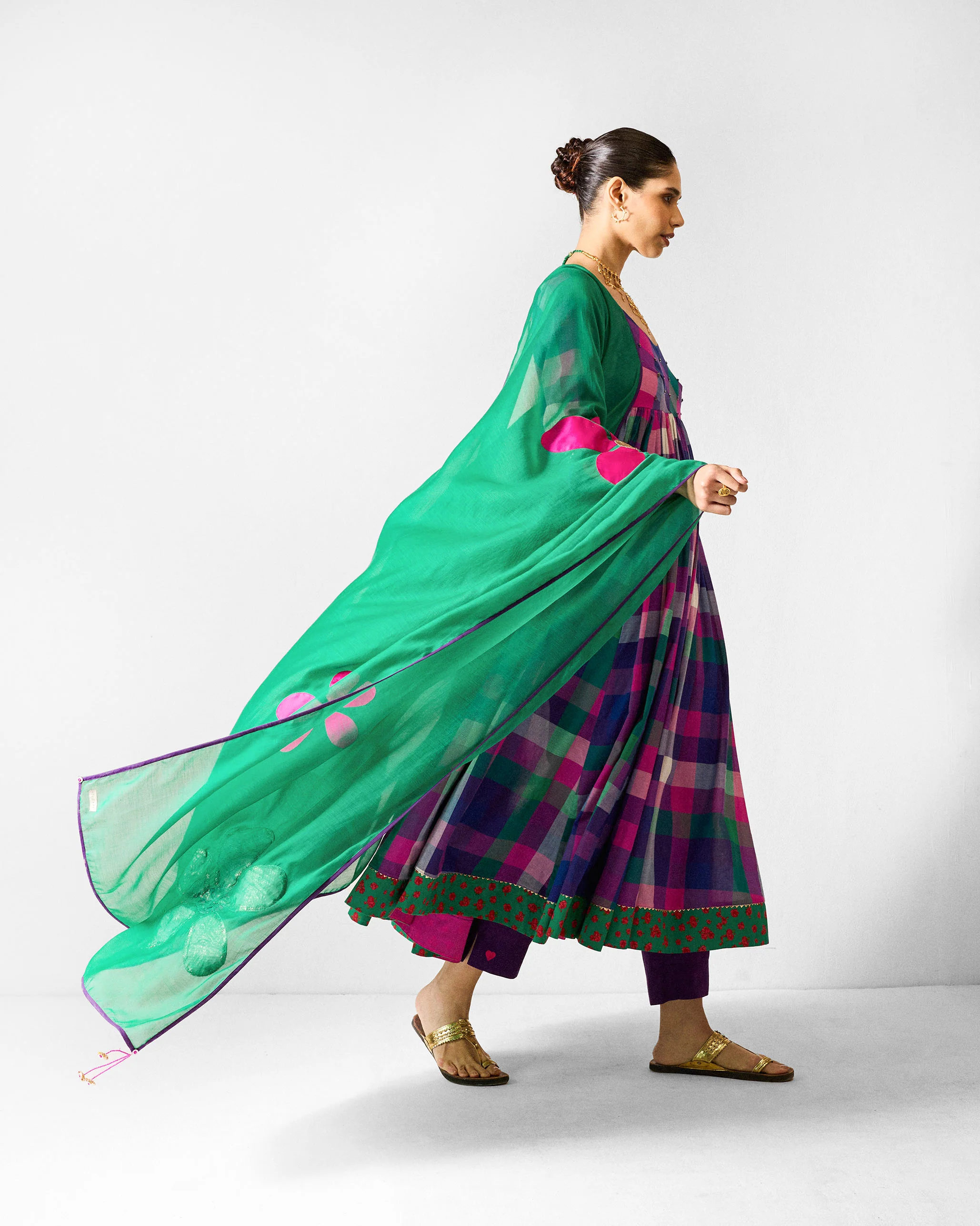 Belur Kurta - Multicolour Checks - Image 11
