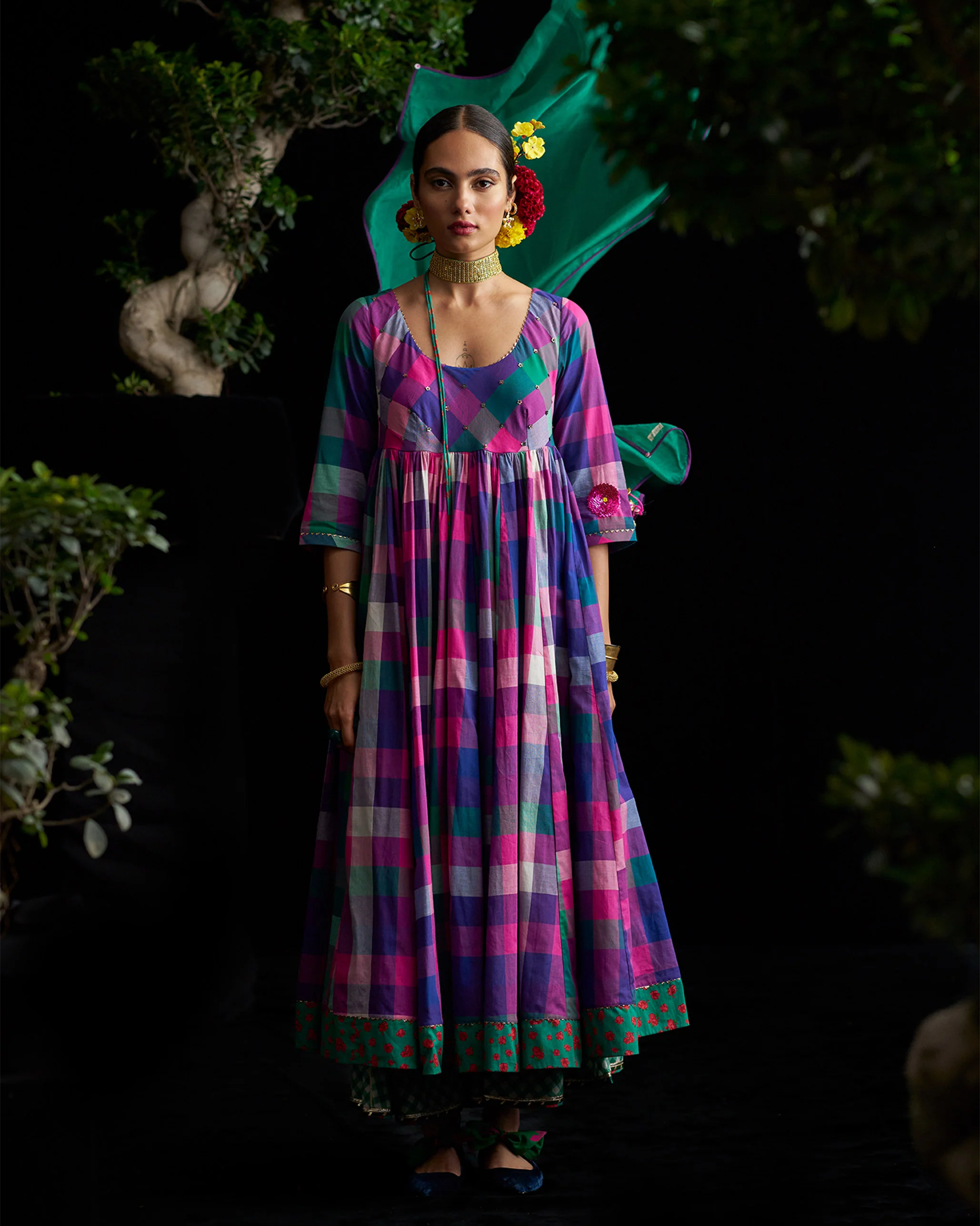 Belur Kurta - Multicolour Checks - Image 2