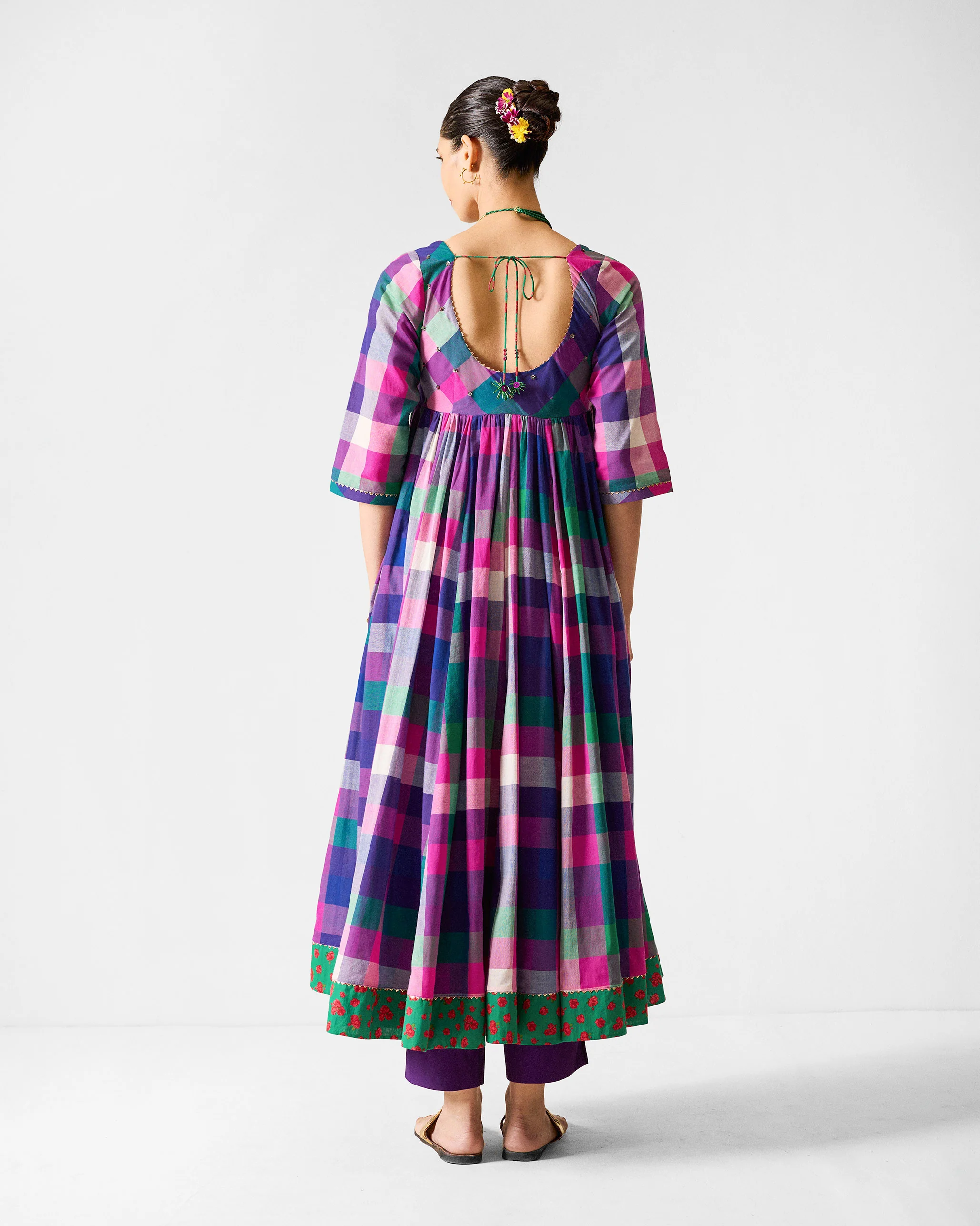 Belur Kurta - Multicolour Checks - Image 3