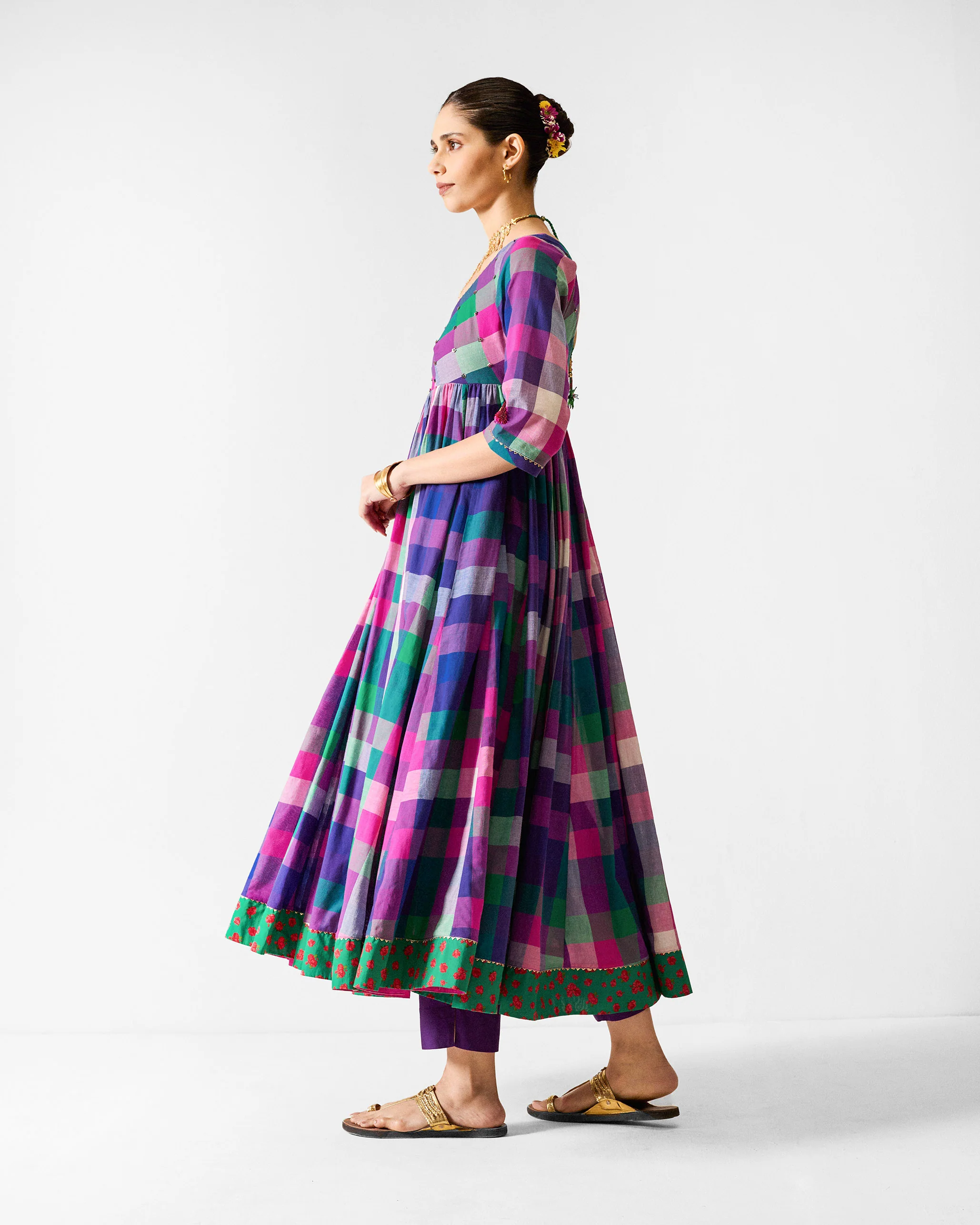Belur Kurta - Multicolour Checks - Image 4