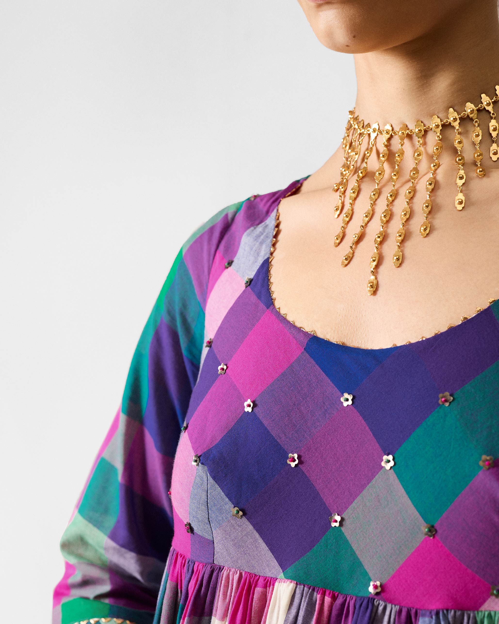 Belur Kurta - Multicolour Checks - Image 5