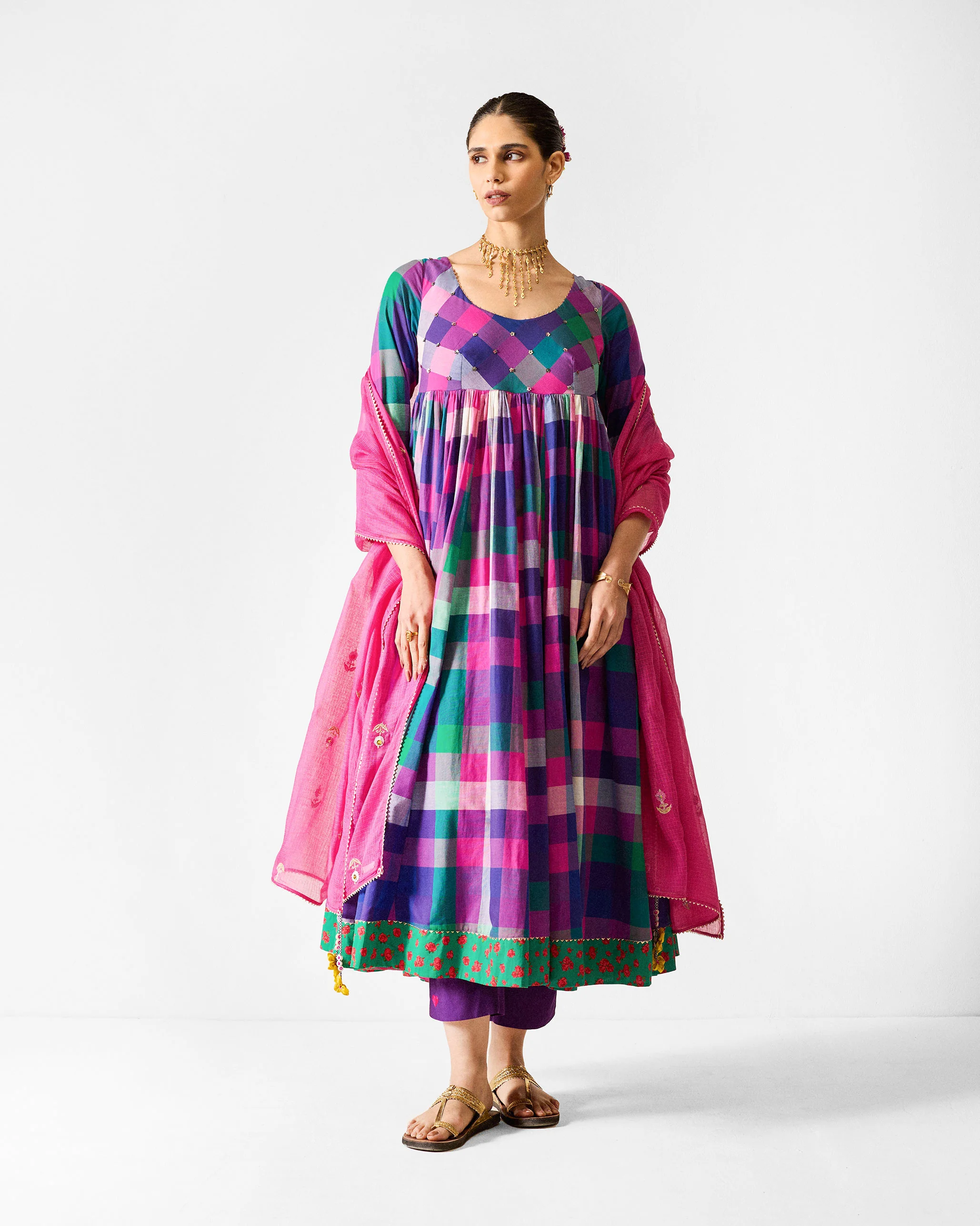 Belur Kurta - Multicolour Checks - Image 9