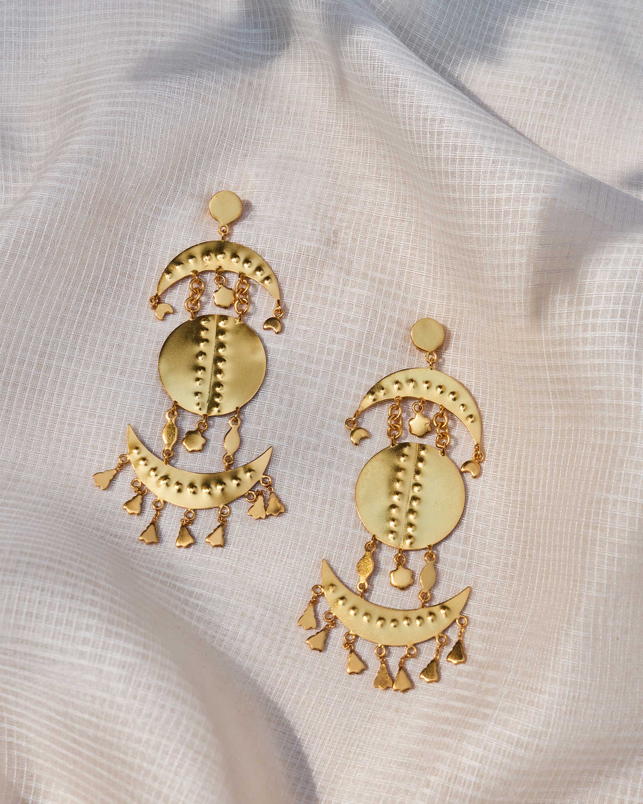 Berber Moon Danglers - Gold - Image 2