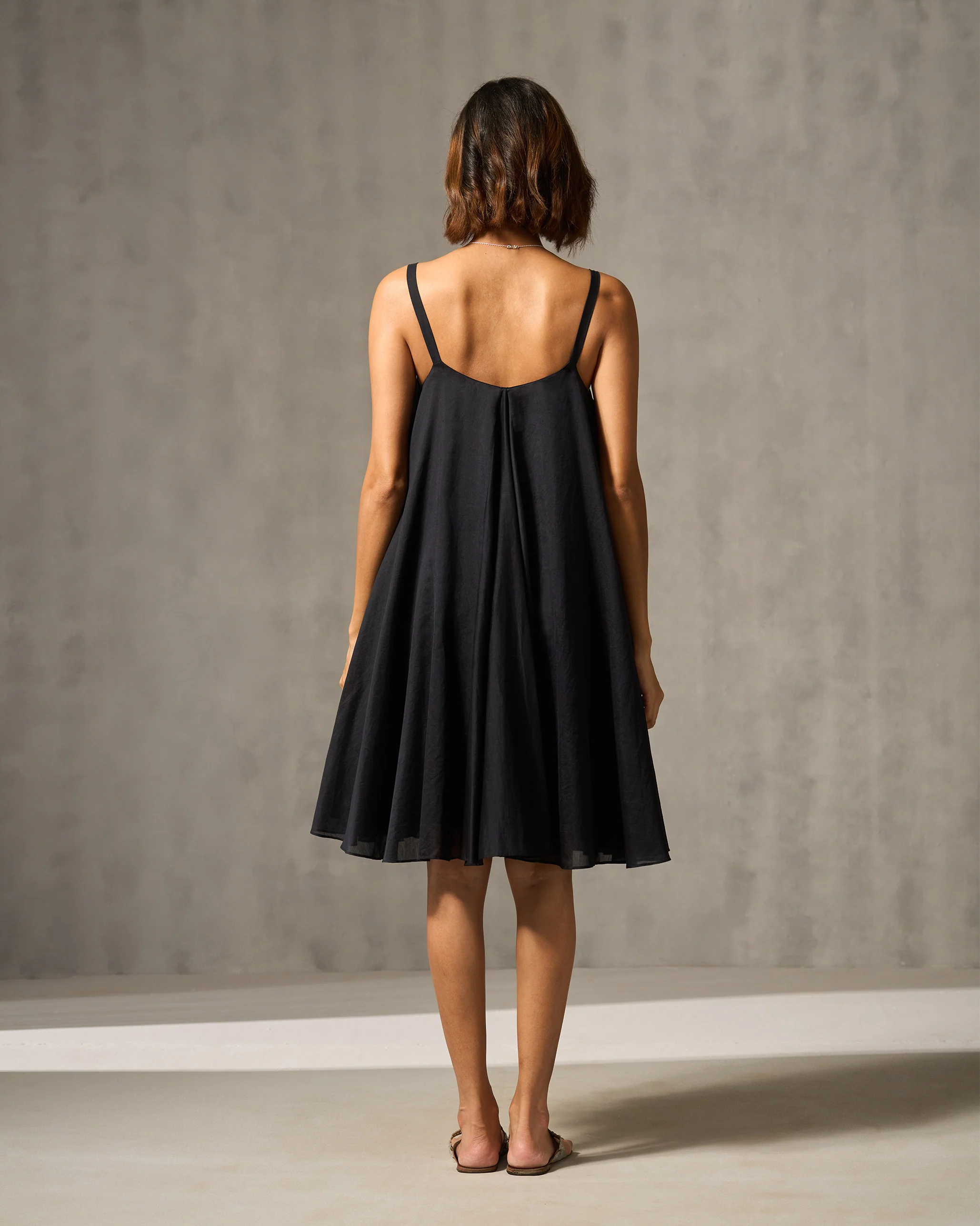 Berber Strappy Dress - Black & Foil Print - Image 4