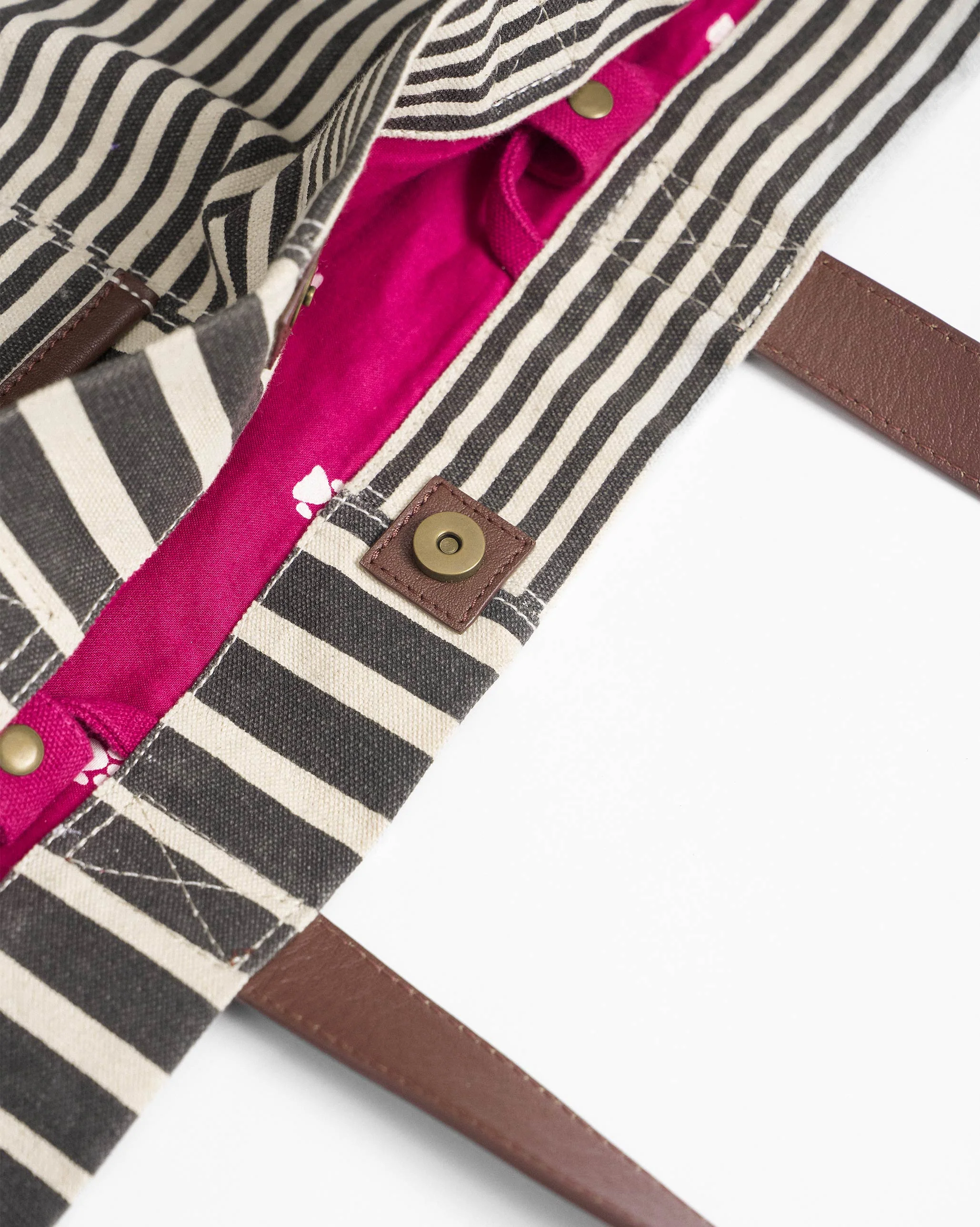 Berber Stripe Tote - Charcoal Stripes - Image 3