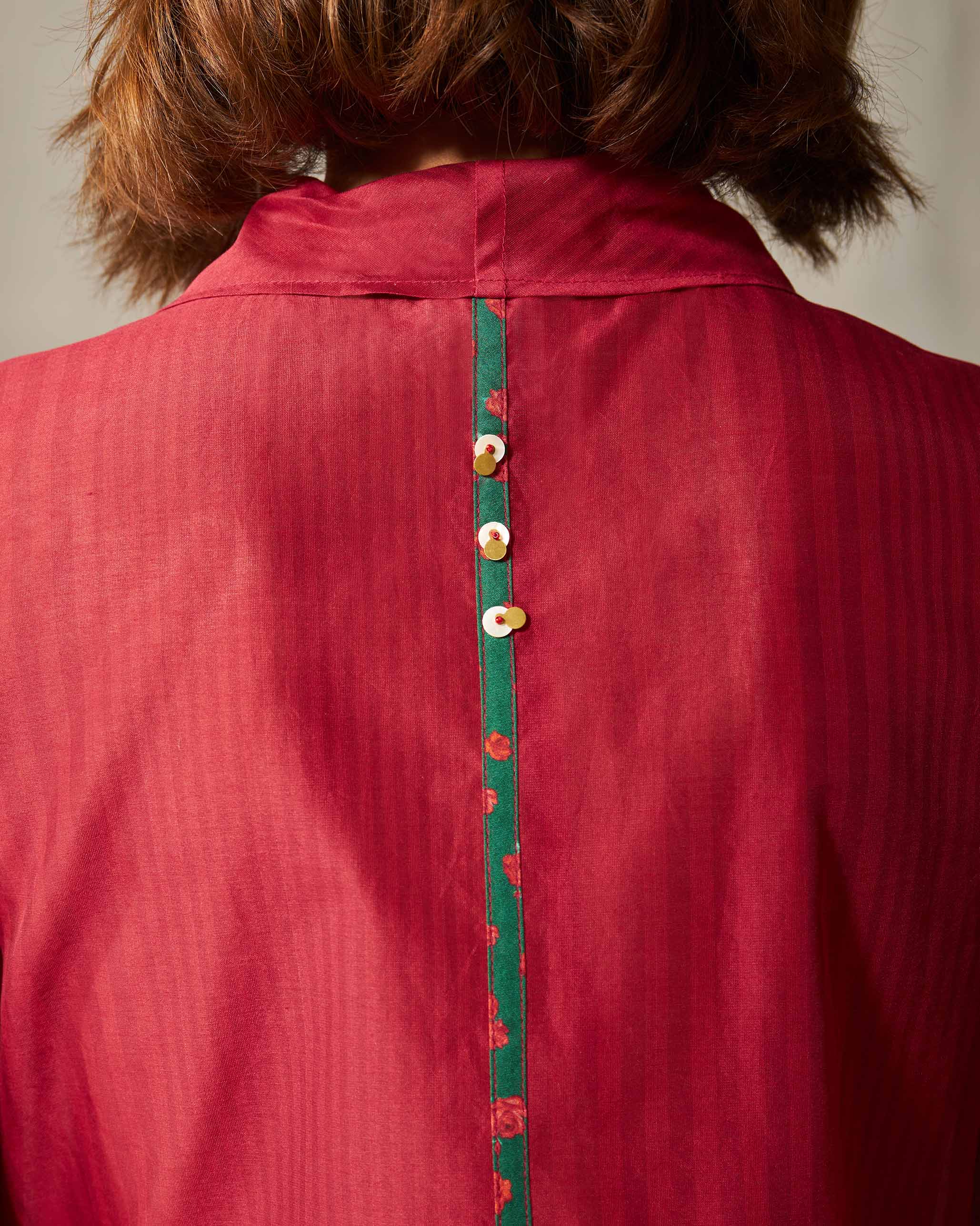 Berber Wrap Top - Red Stripes - Image 4