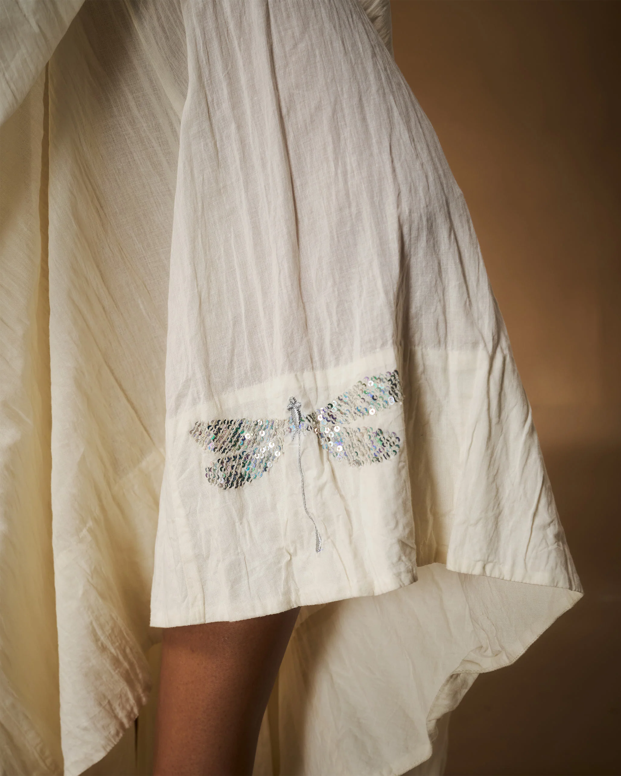 Berura Skirt - Ivory Hand Embroidered - Image 3