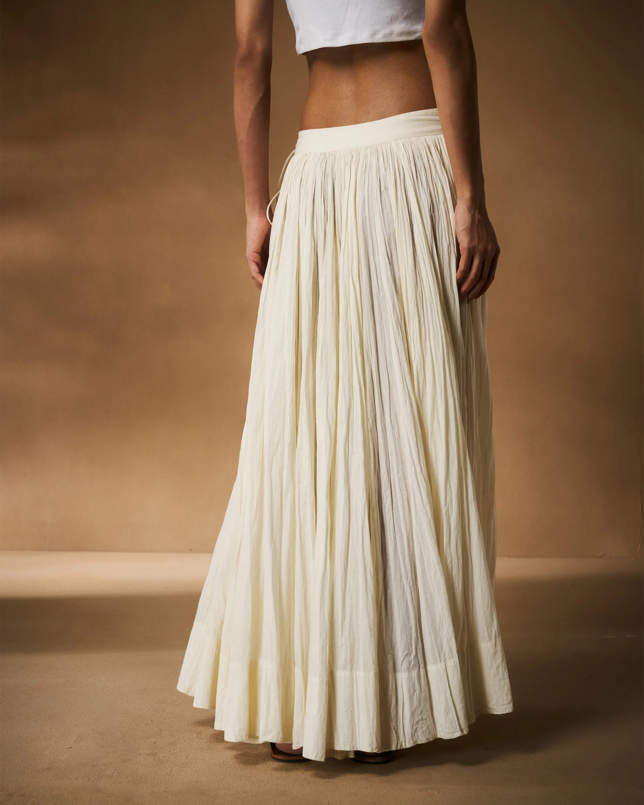 Berura Skirt - Ivory Hand Embroidered - Image 5