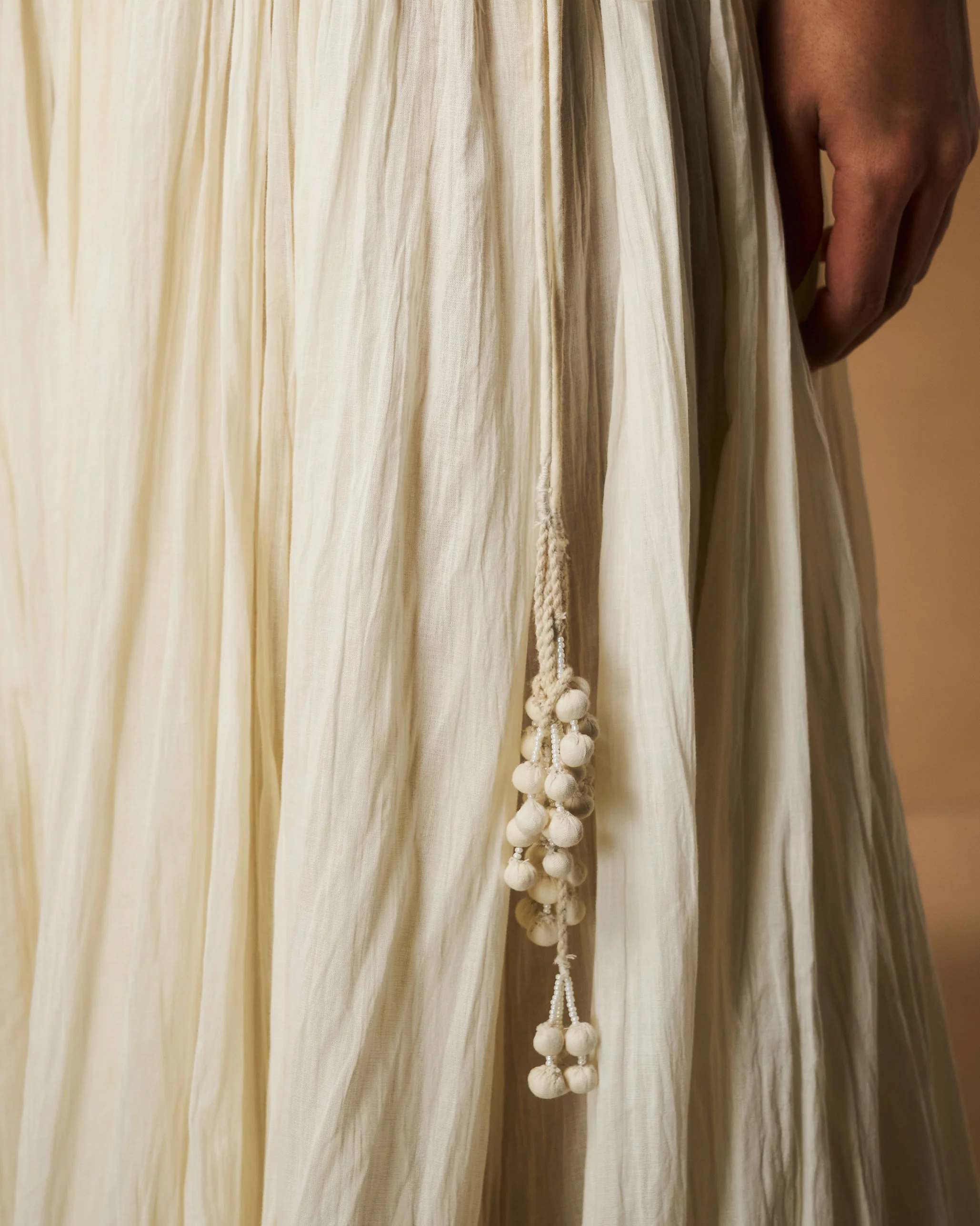 Berura Skirt - Ivory Hand Embroidered - Image 7