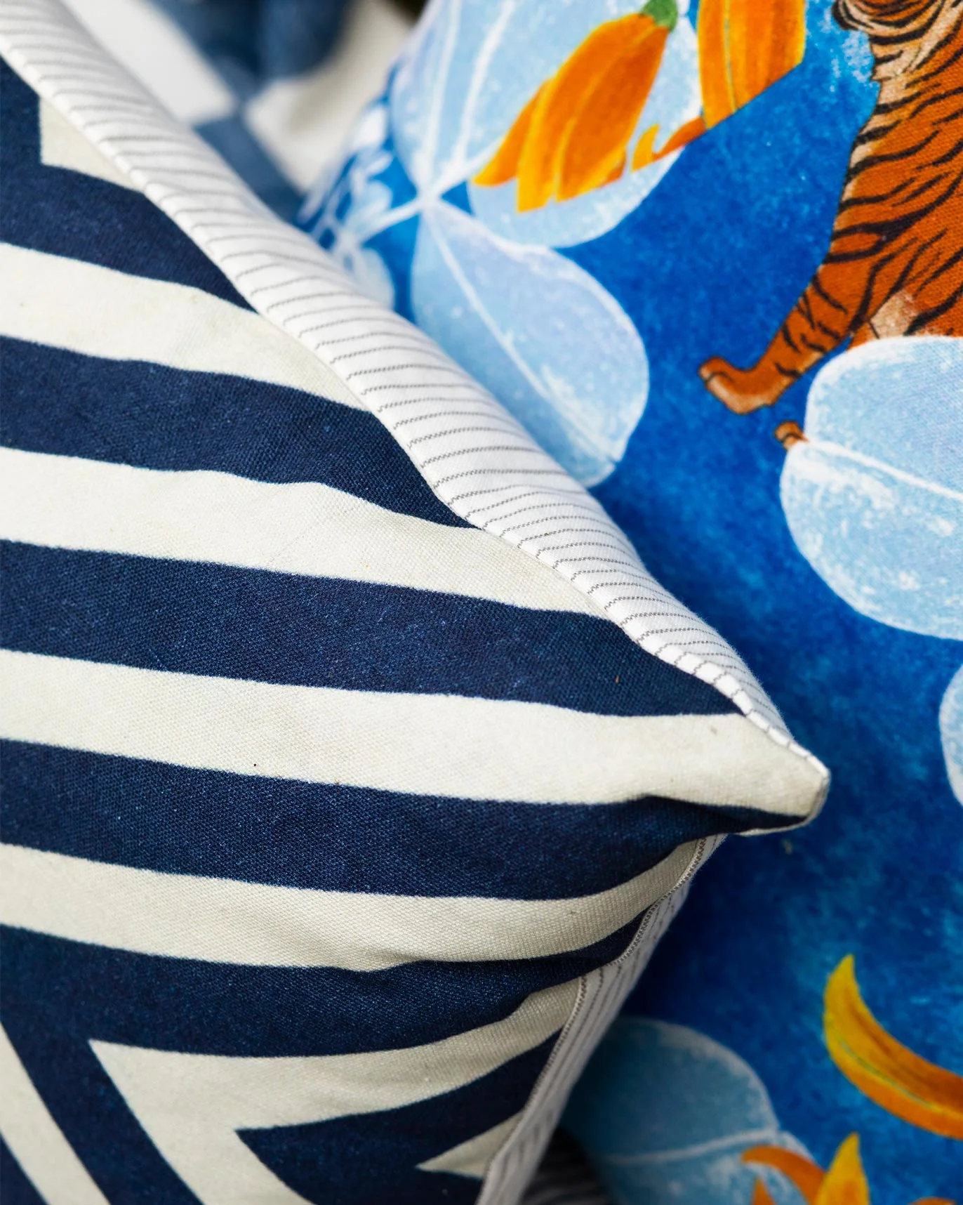 Bhoomi Cushion Cover - Indigo & Ivory - Image 2