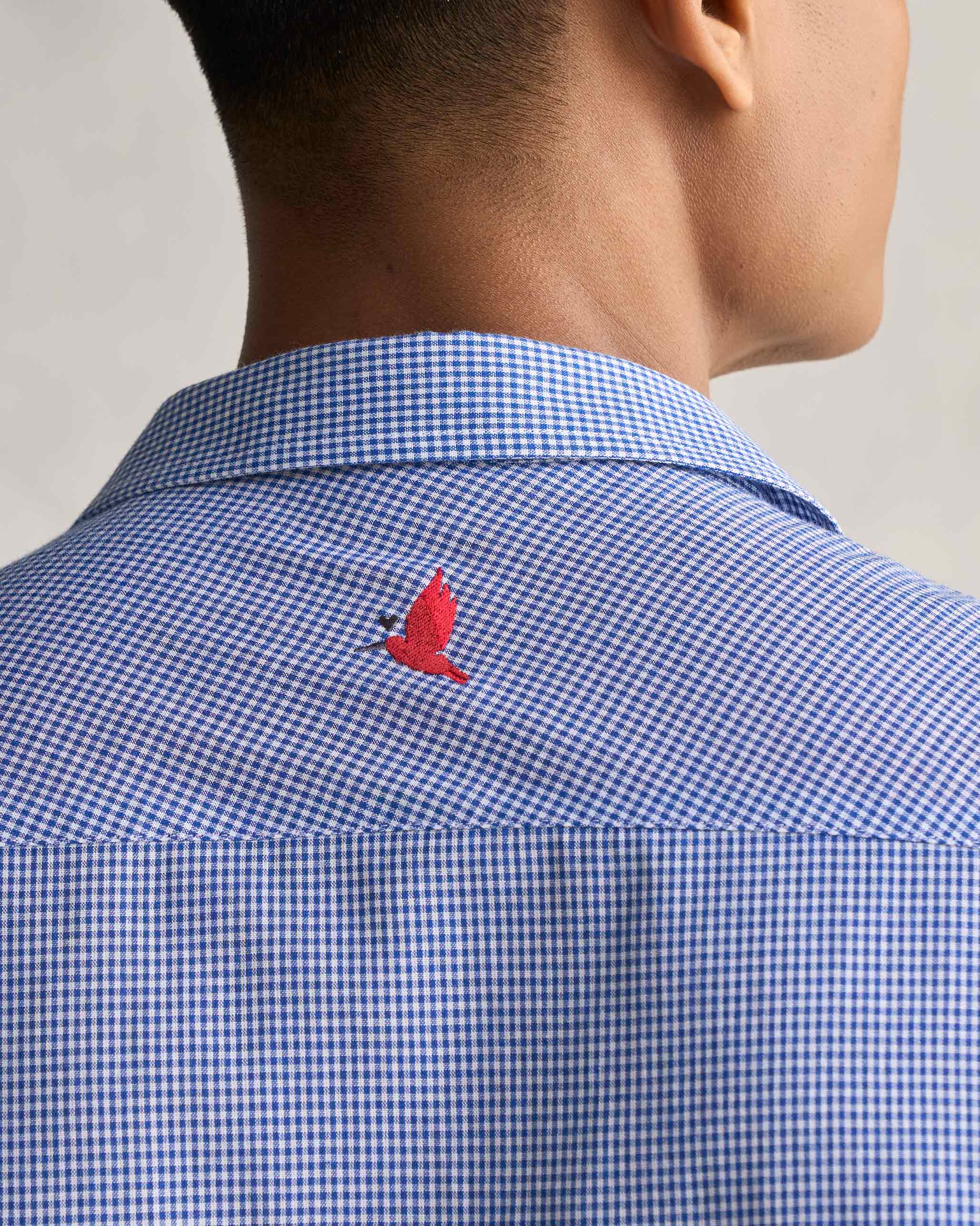 Bias Placket Shirt - Blue Checks - Image 2