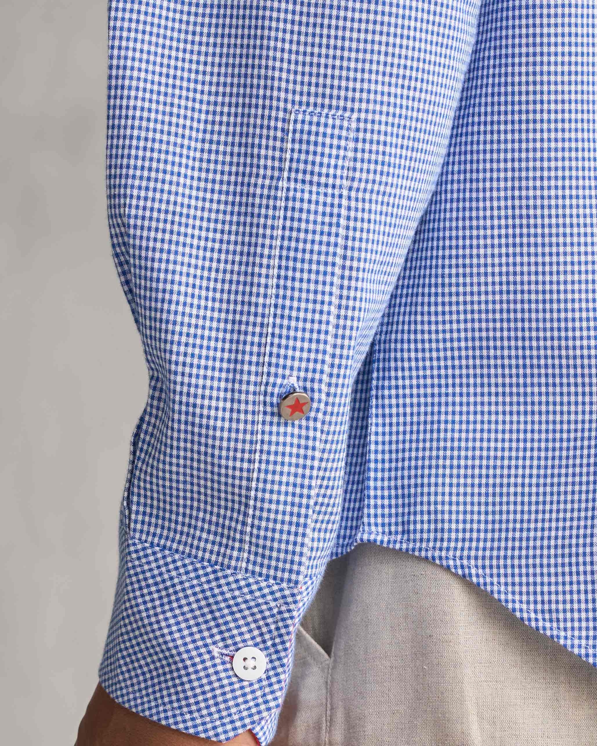 Bias Placket Shirt - Blue Checks - Image 3