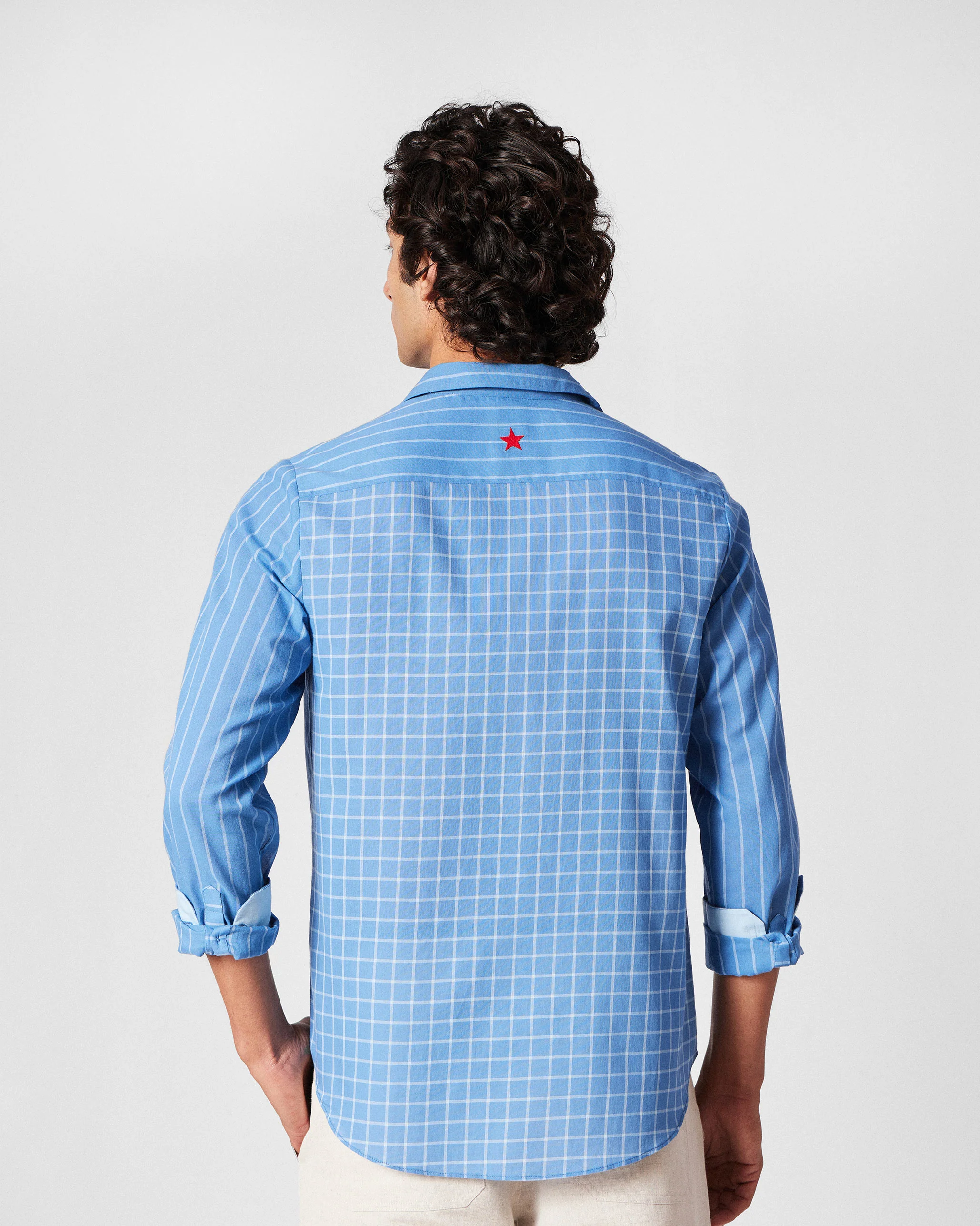 Bias Placket Shirt - Riverside Blue Checks - Image 3