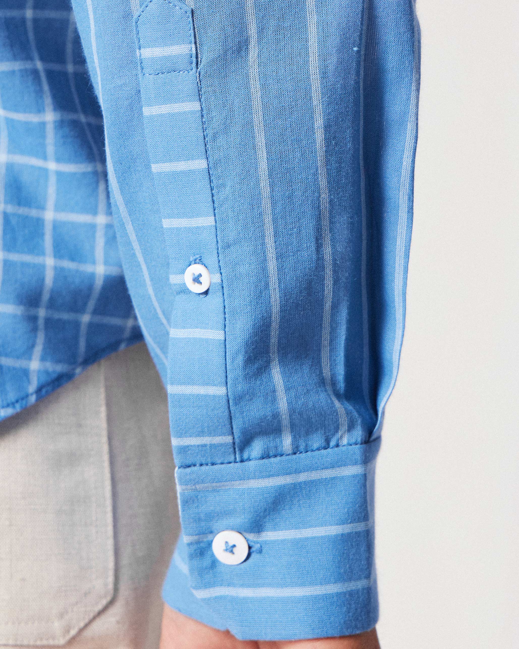 Bias Placket Shirt - Riverside Blue Checks - Image 5