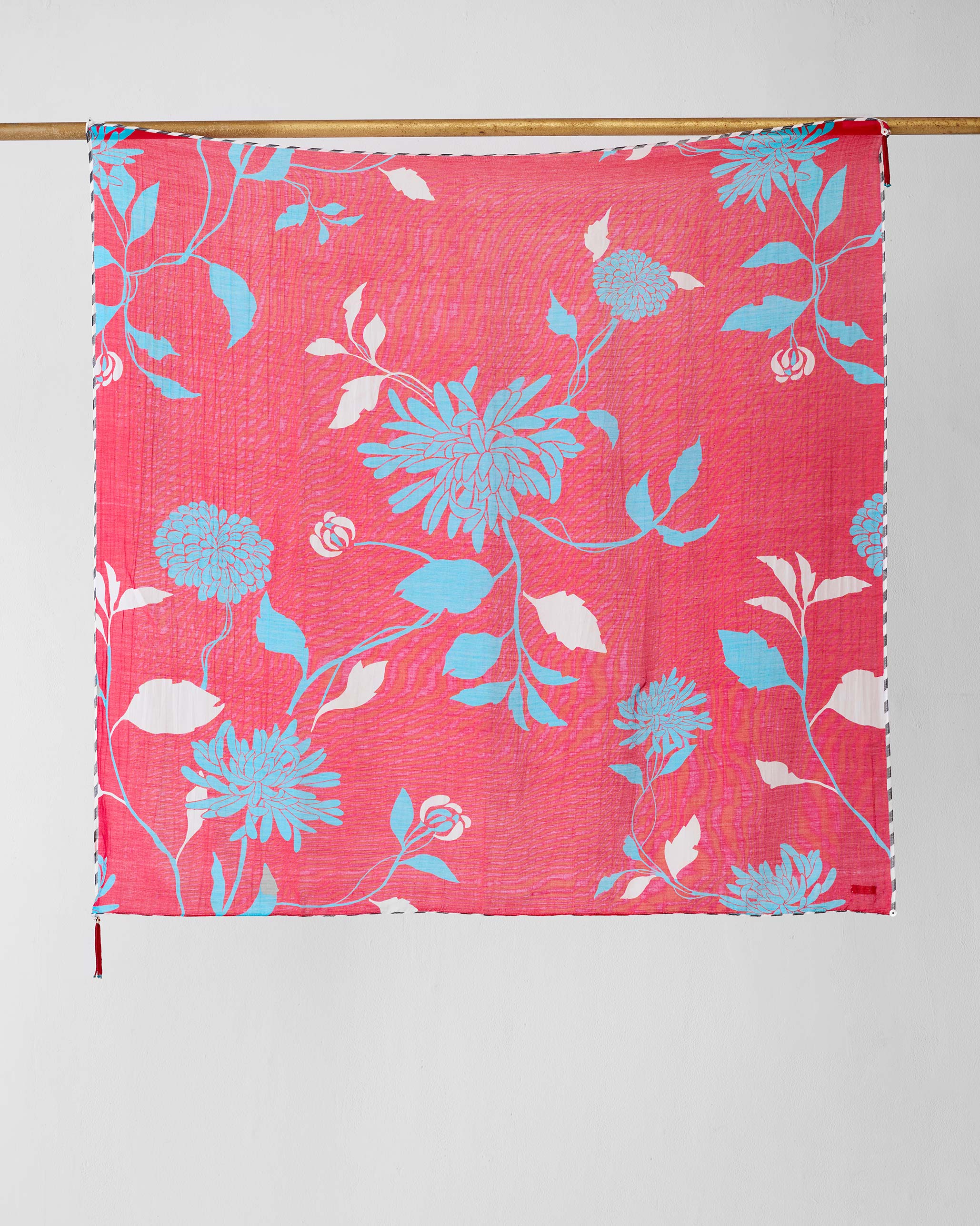 Big Floral Scarf - Red - Image 3