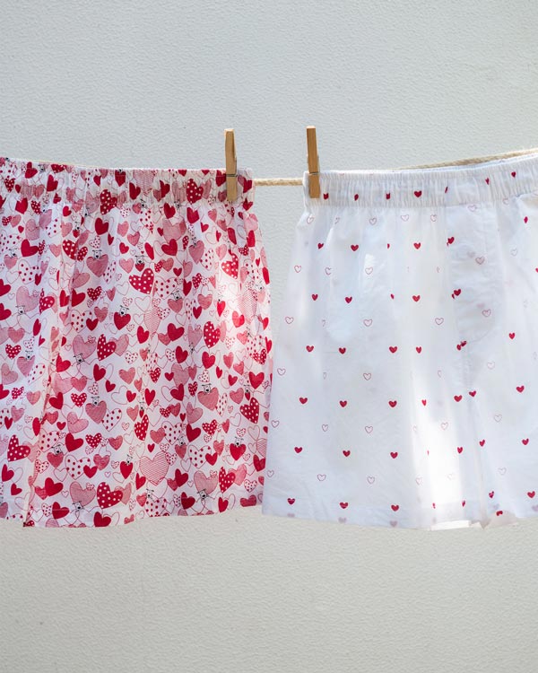 Big Hearts Puppies Boxers (Set of 2) - Ivory & Red - Image 2