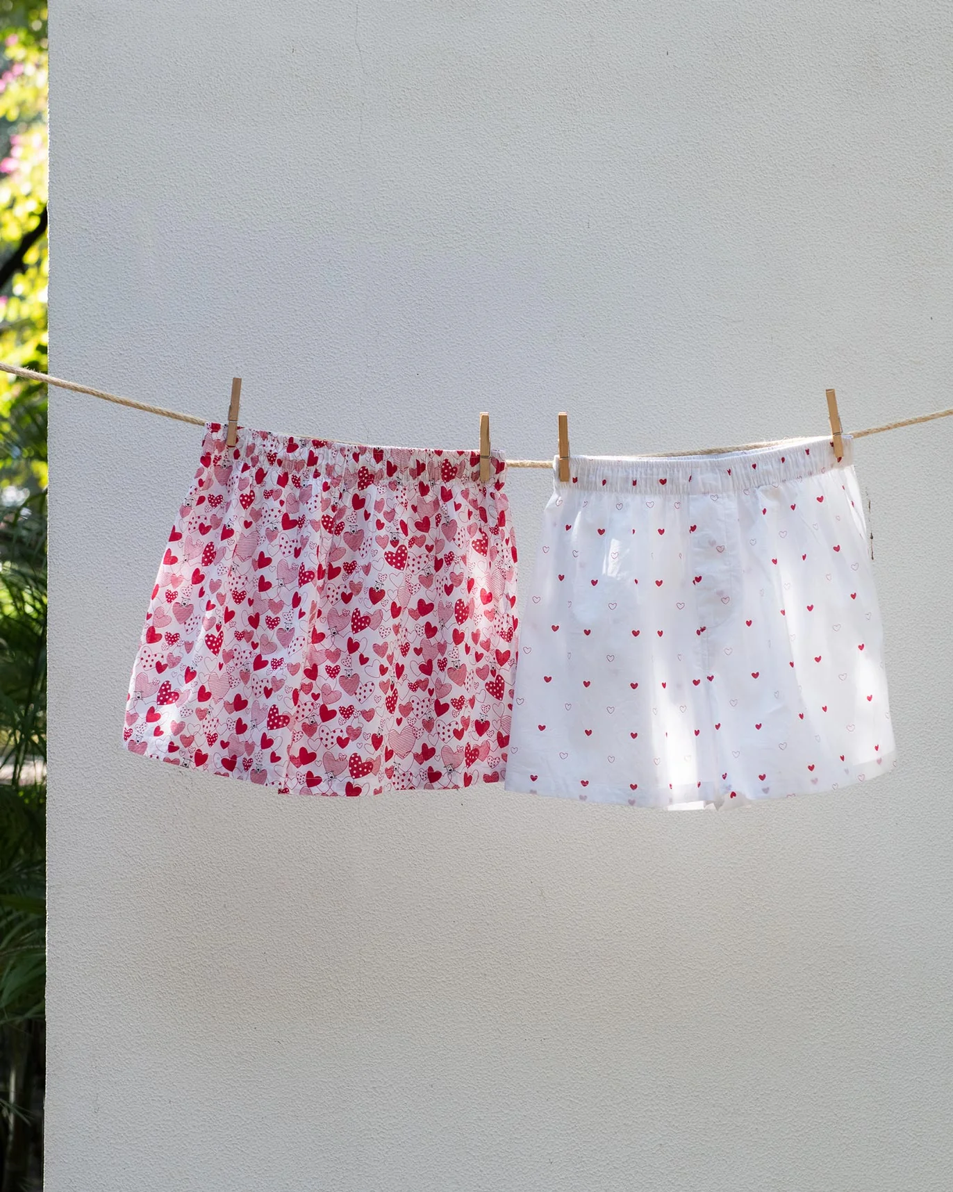 Big Hearts Puppies Boxers (Set of 2) - Ivory & Red - Image 3