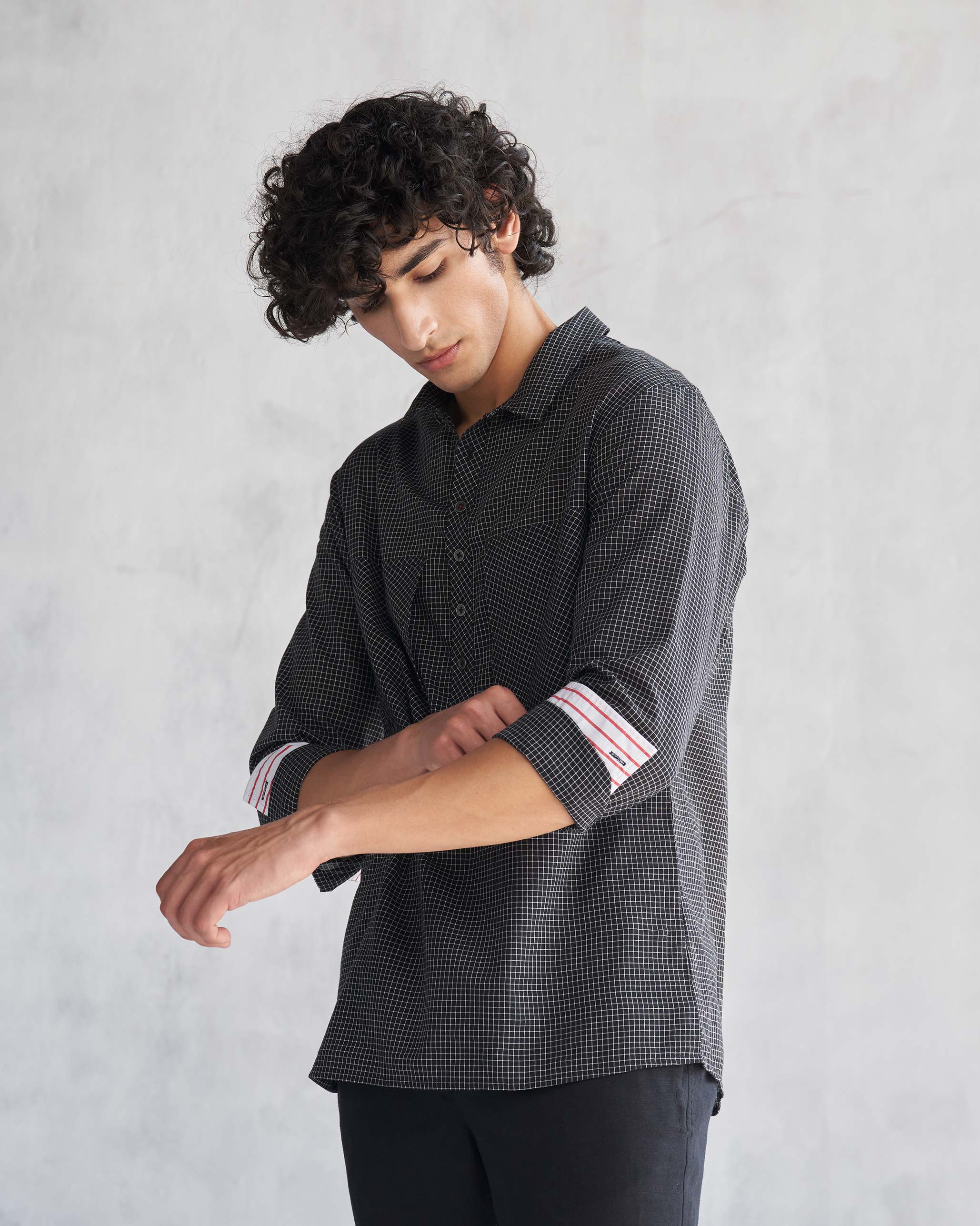 Big Pocket Shirt - Black & Ivory - Image 6