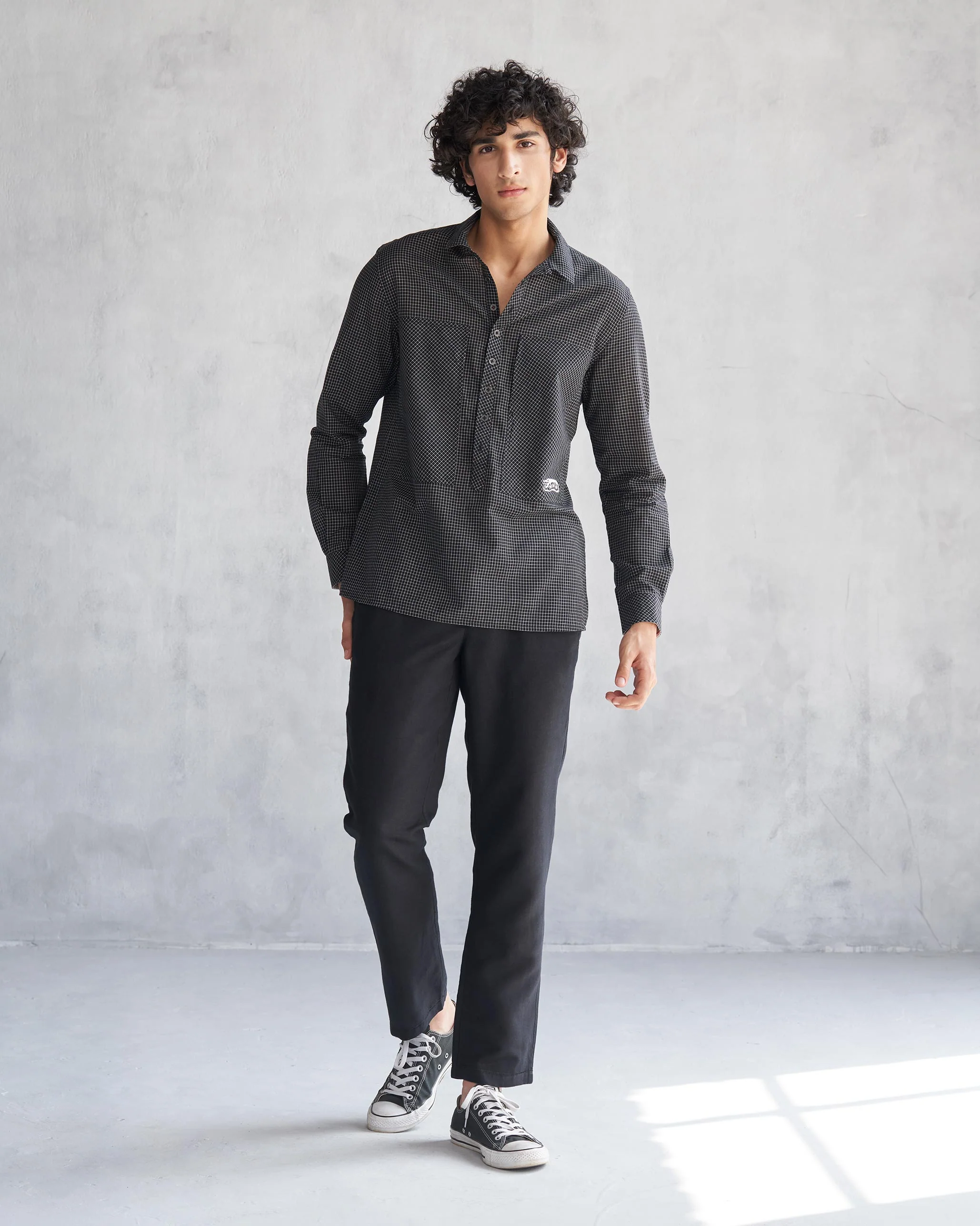 Big Pocket Shirt - Black & Ivory - Image 8