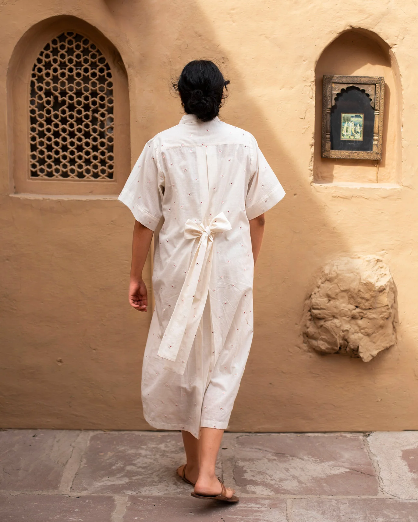 Big Shirt Dress with Slip - Ivory - Image 3