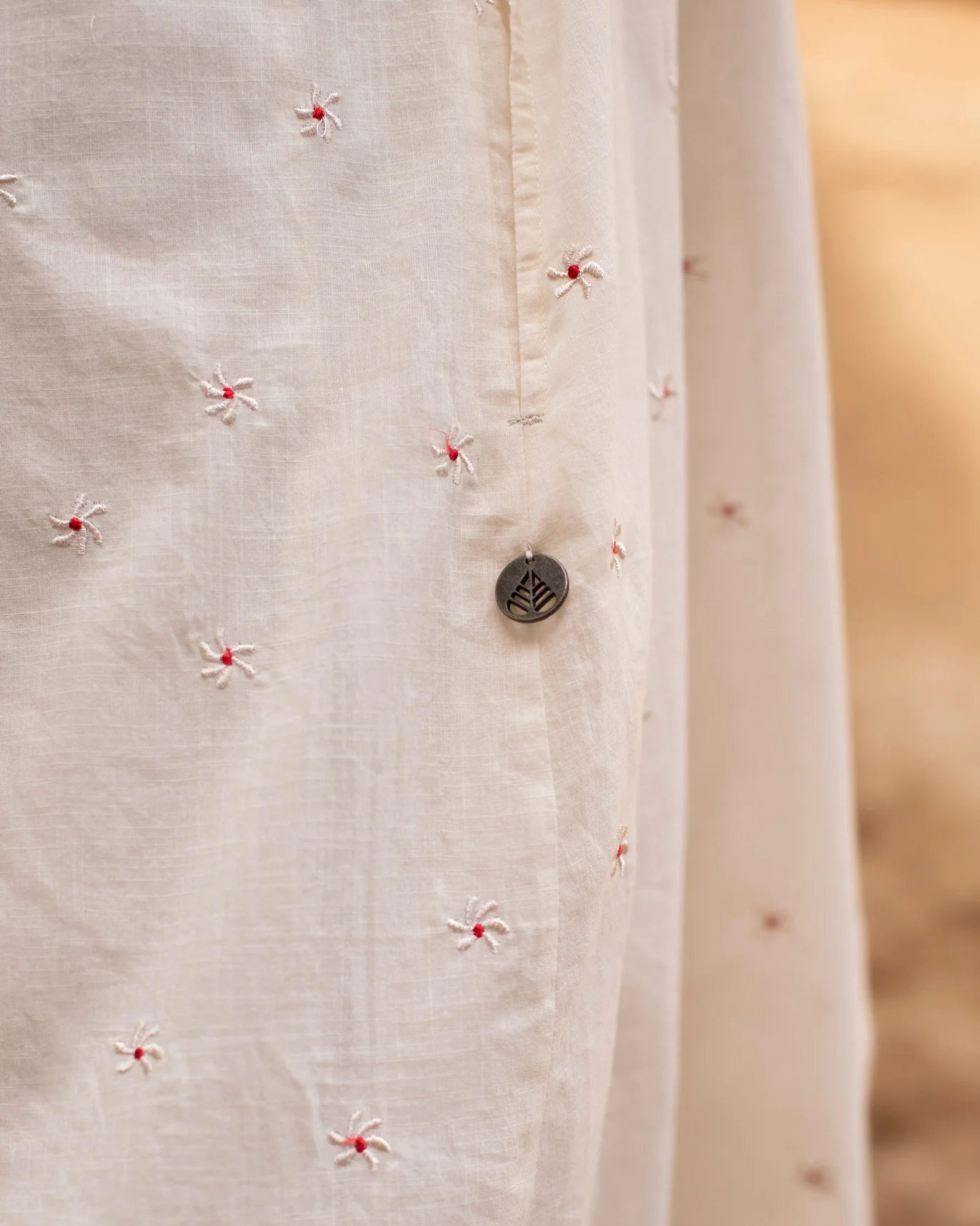 Big Shirt Dress with Slip - Ivory - Image 5