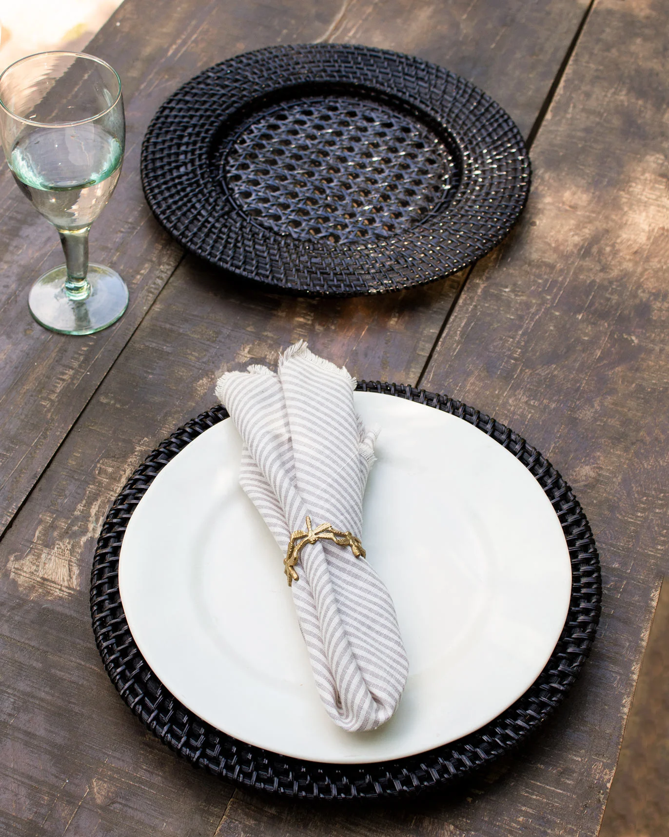 Black Rattan Charger (Set of 2) - Image 2