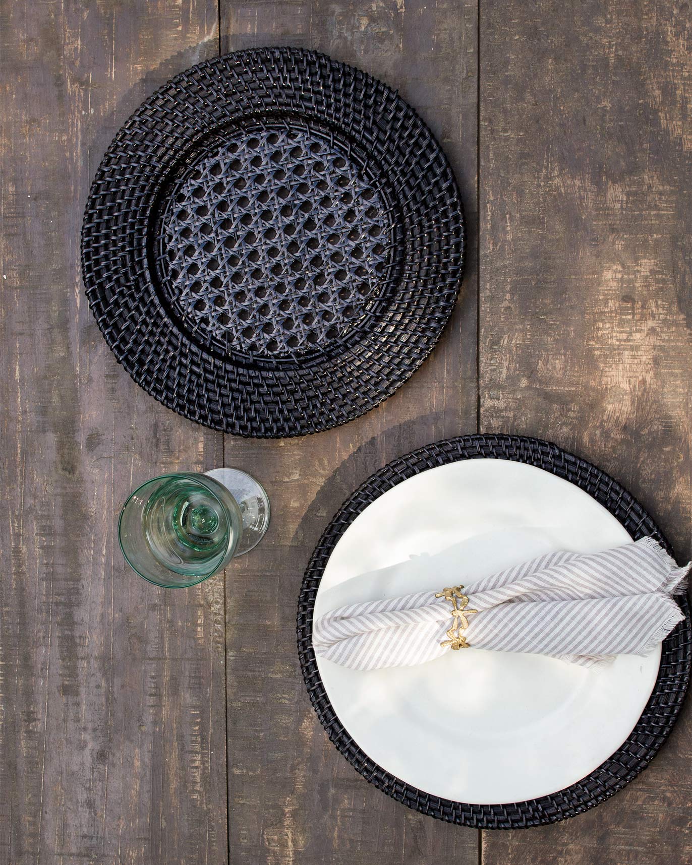 Black Rattan Charger (Set of 2) - Image 3