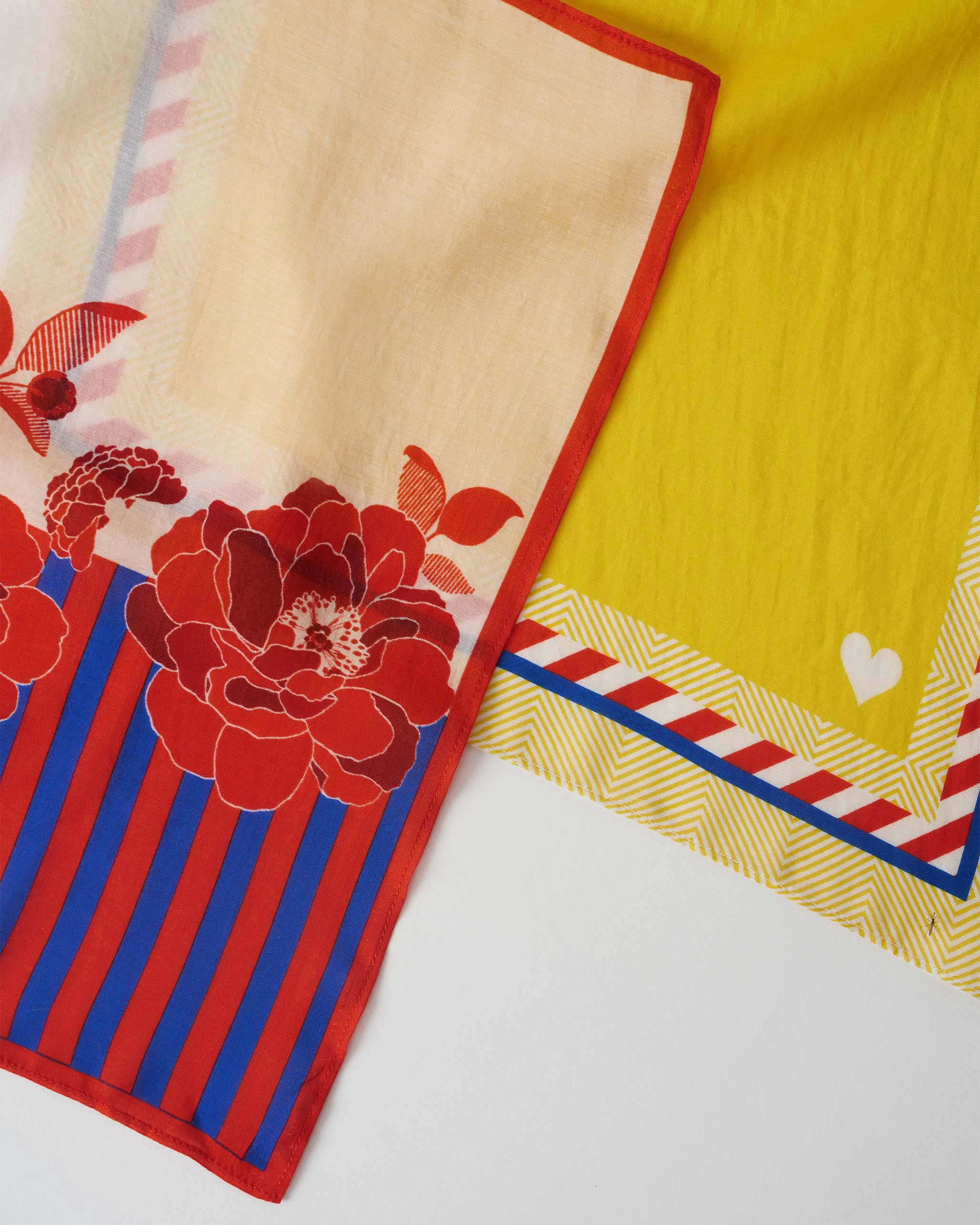 Bloom Pocket Square - Yellow & Red - Image 2