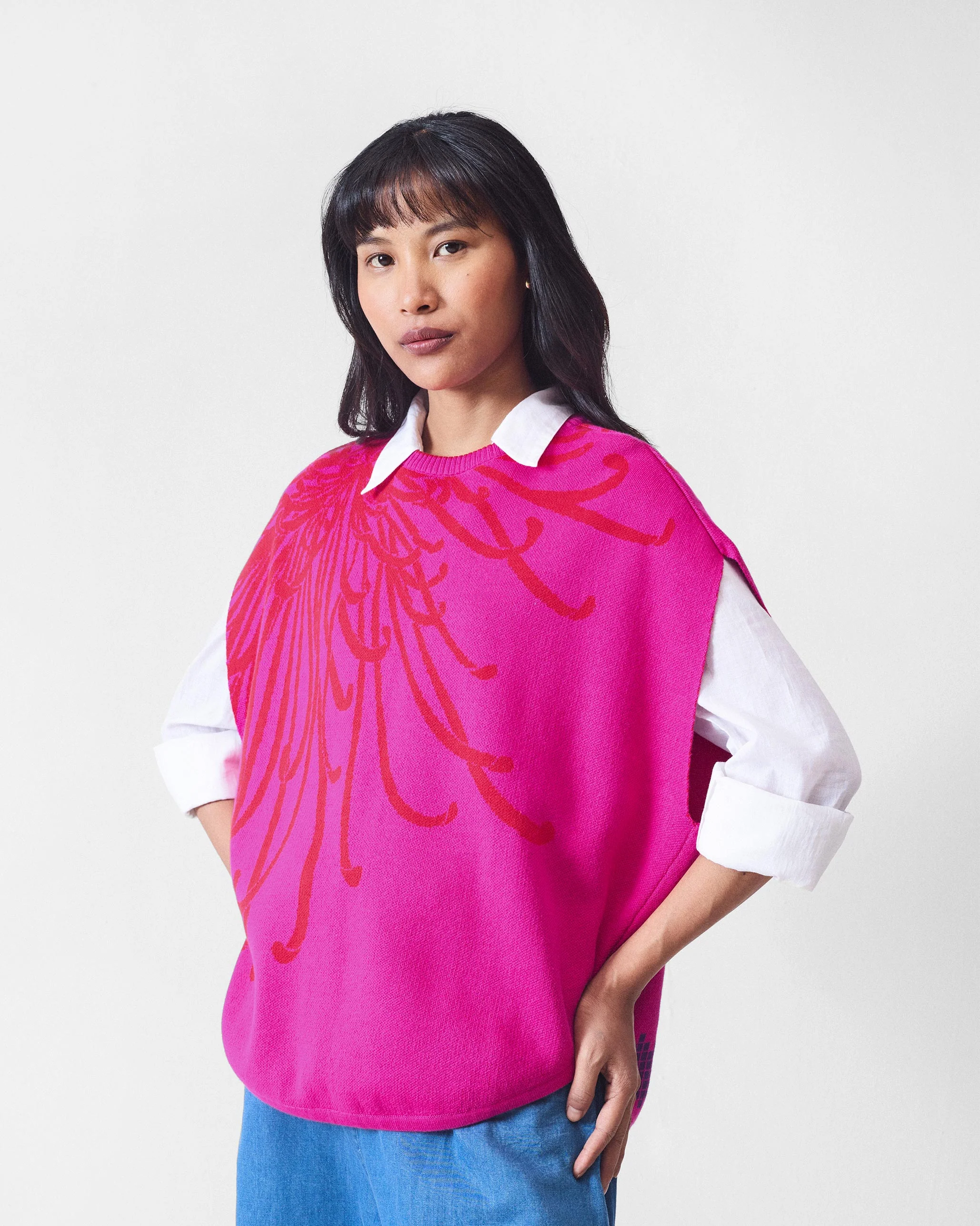 Blooming Sweater - Fuchsia & Red - Image 2
