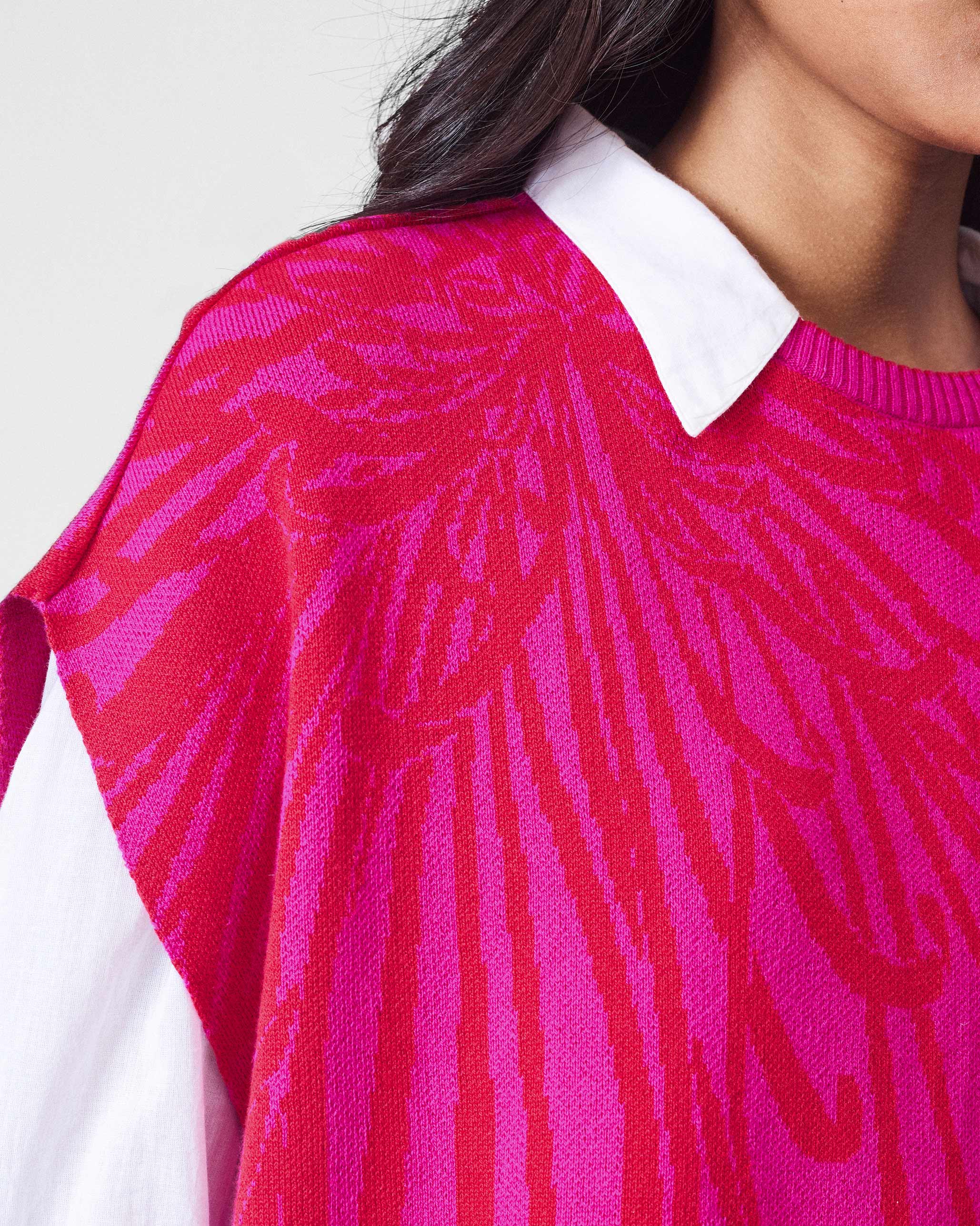 Blooming Sweater - Fuchsia & Red - Image 3