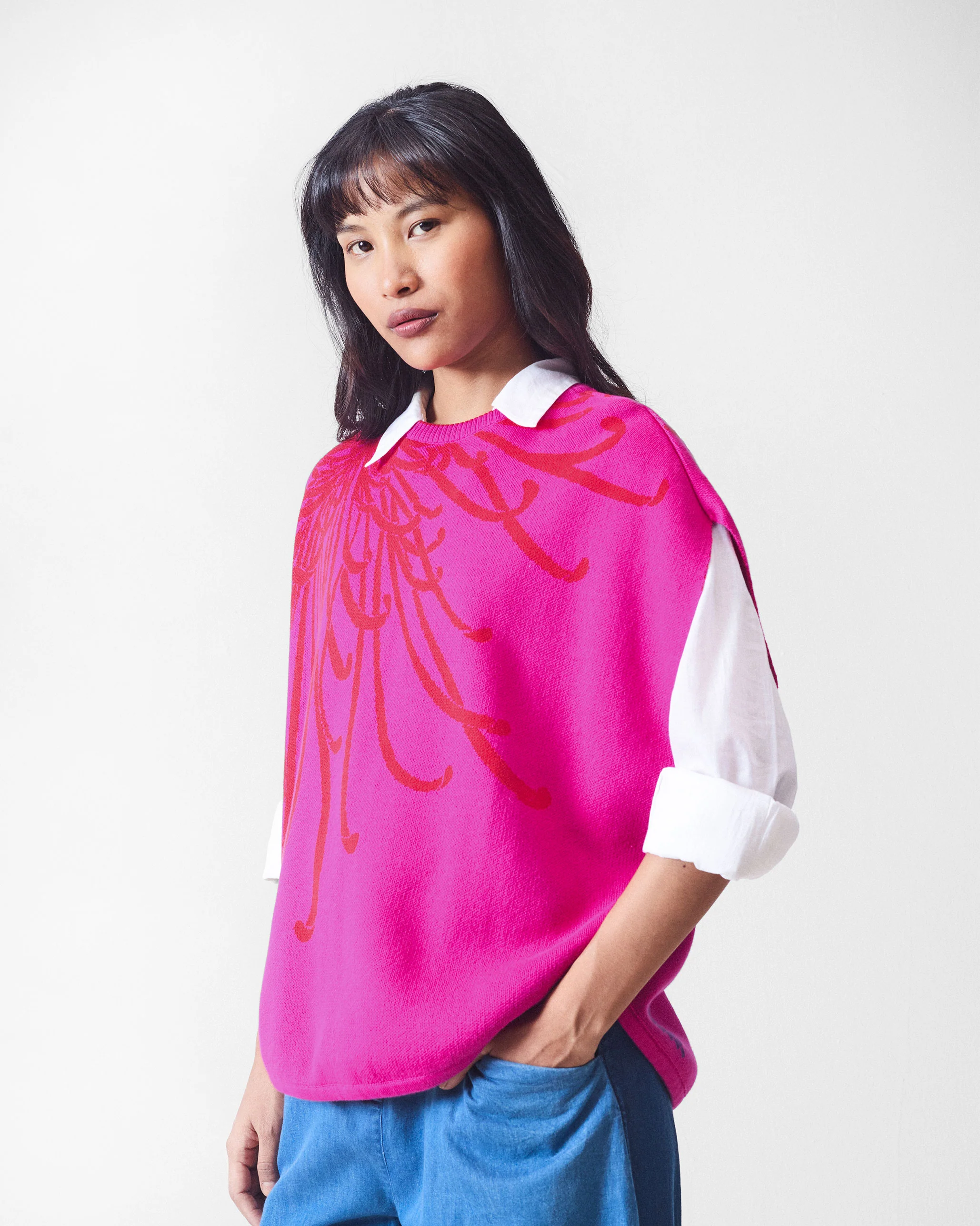 Blooming Sweater - Fuchsia & Red - Image 7