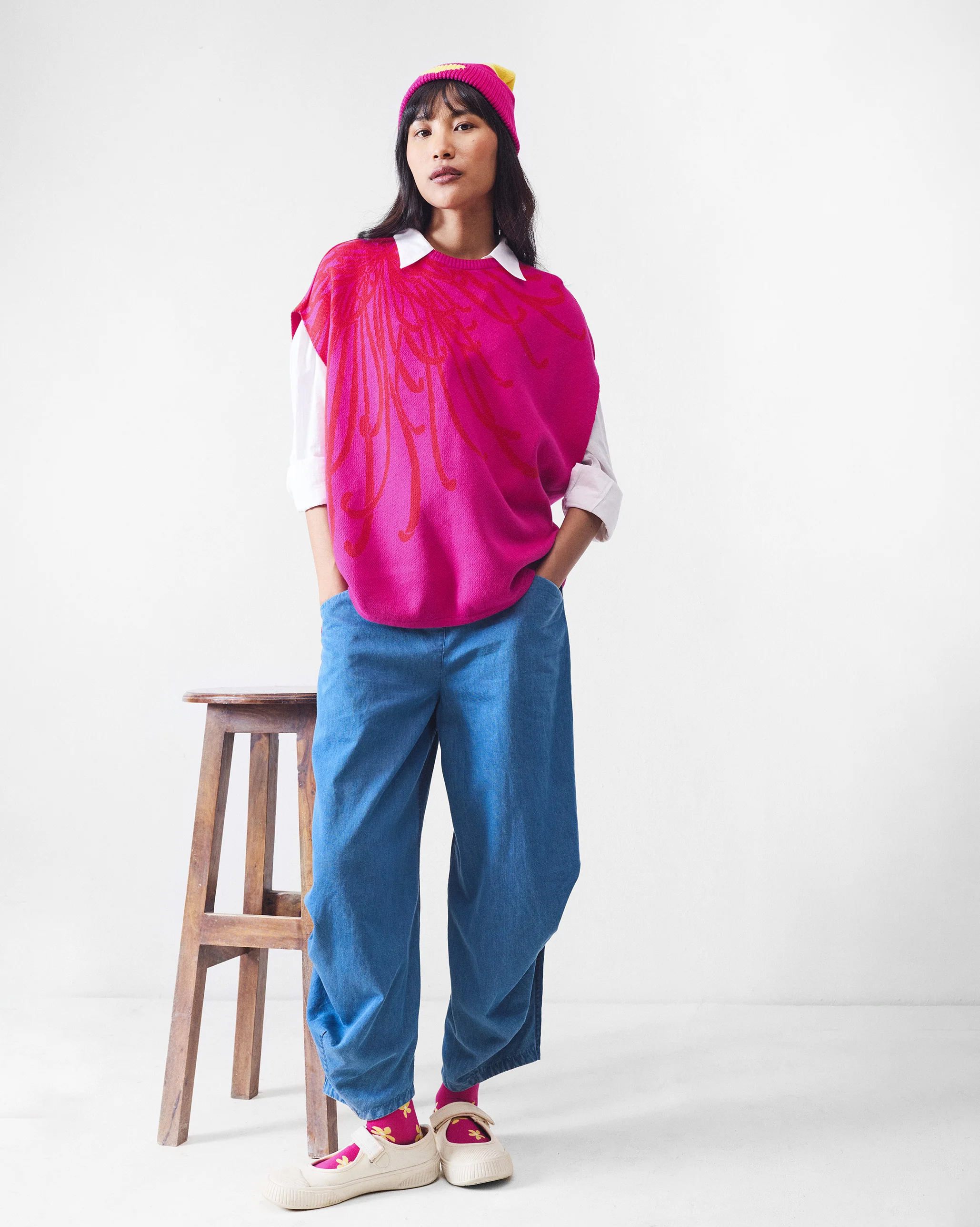 Blooming Sweater - Fuchsia & Red - Image 9