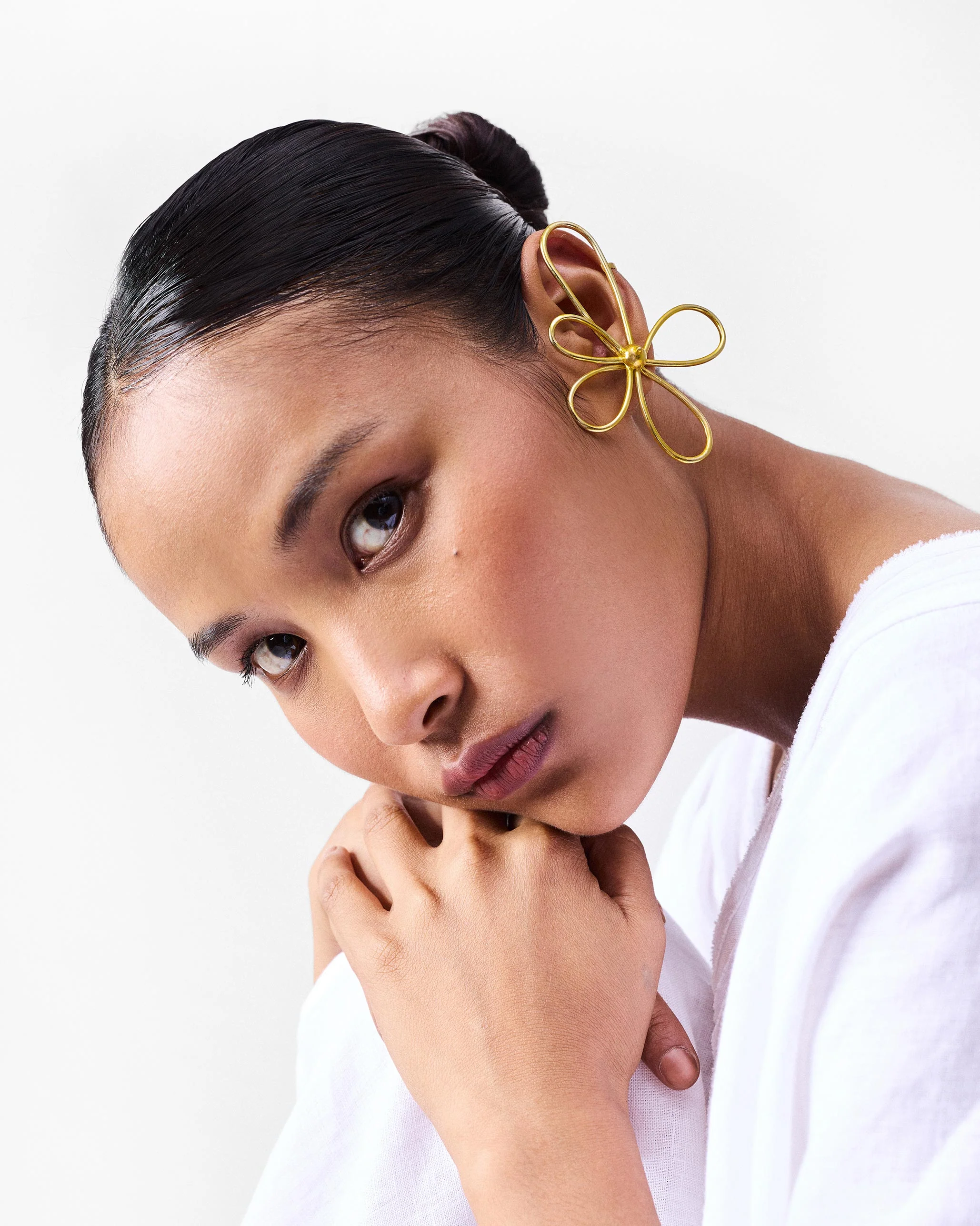 Blossom Earrings Large - Gold - Image 4