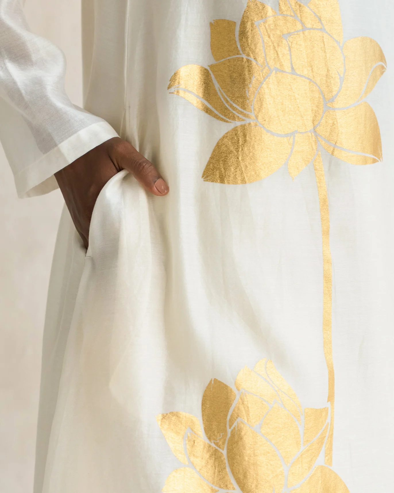 Boat Neck Kurta - Ivory - Image 2