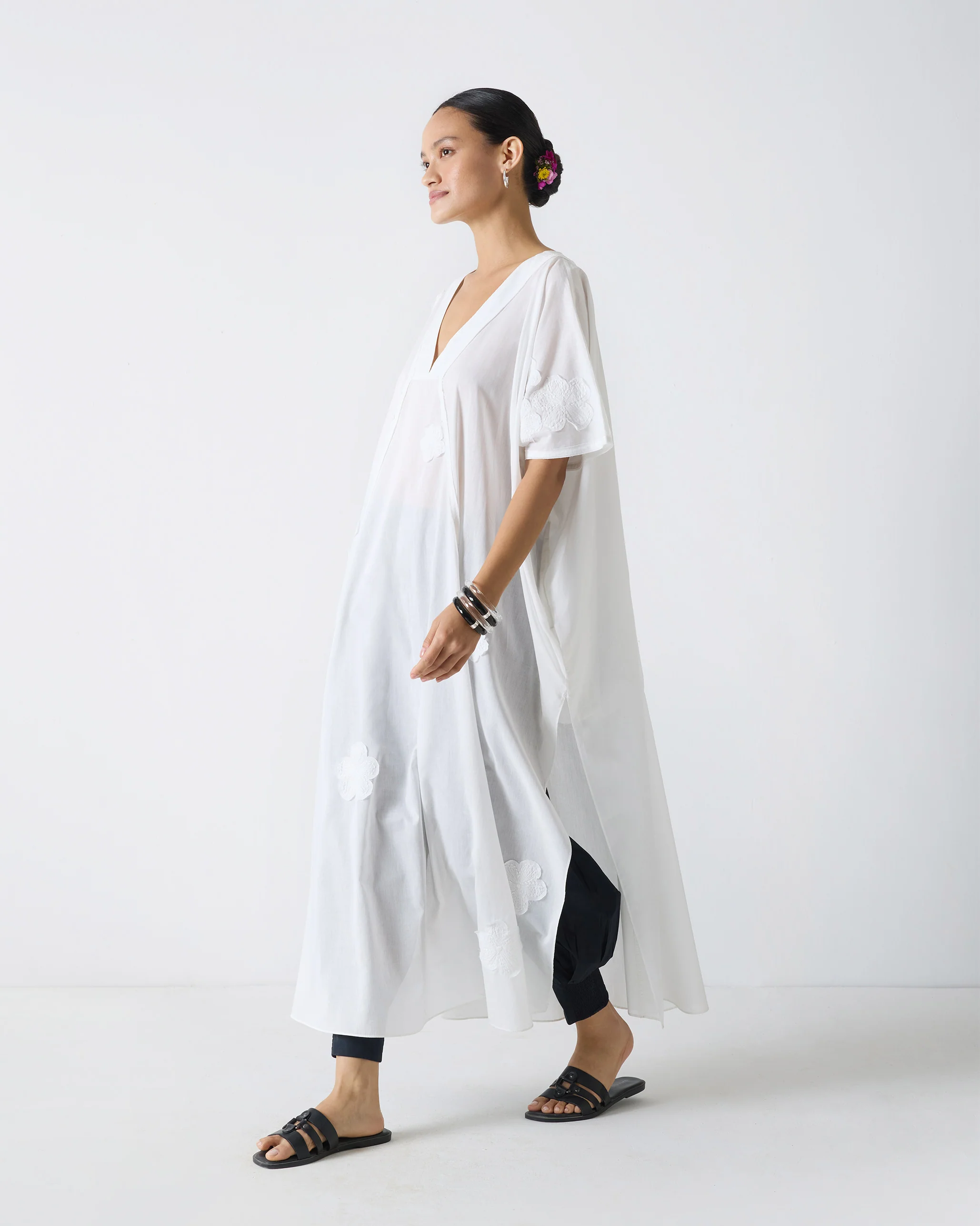 Bodrum Kaftan - White Embroidery - Image 2