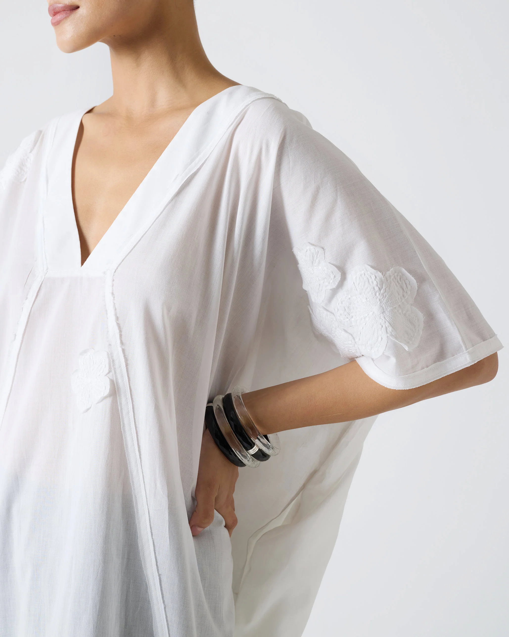 Bodrum Kaftan - White Embroidery - Image 3
