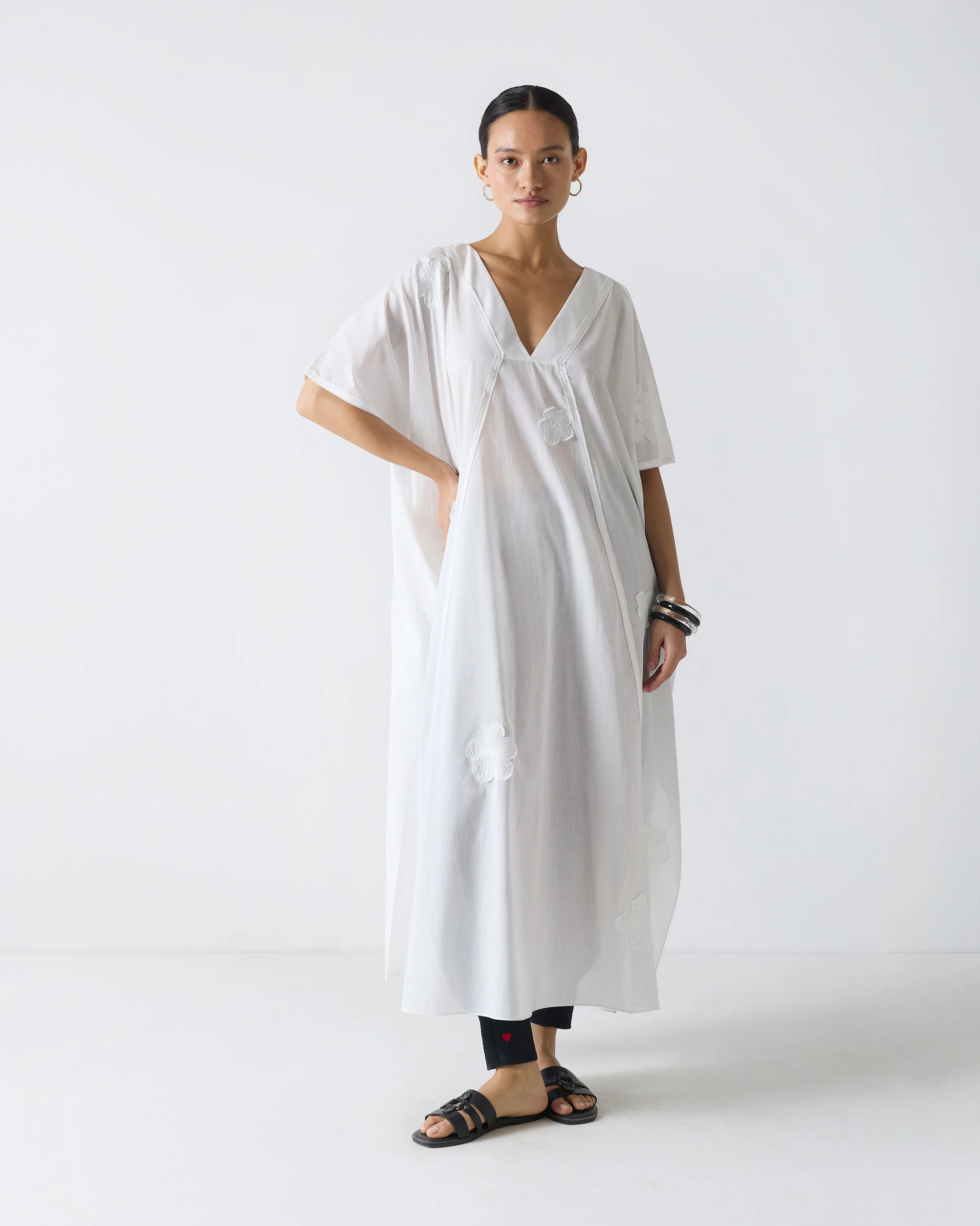 Bodrum Kaftan - White Embroidery - Image 4