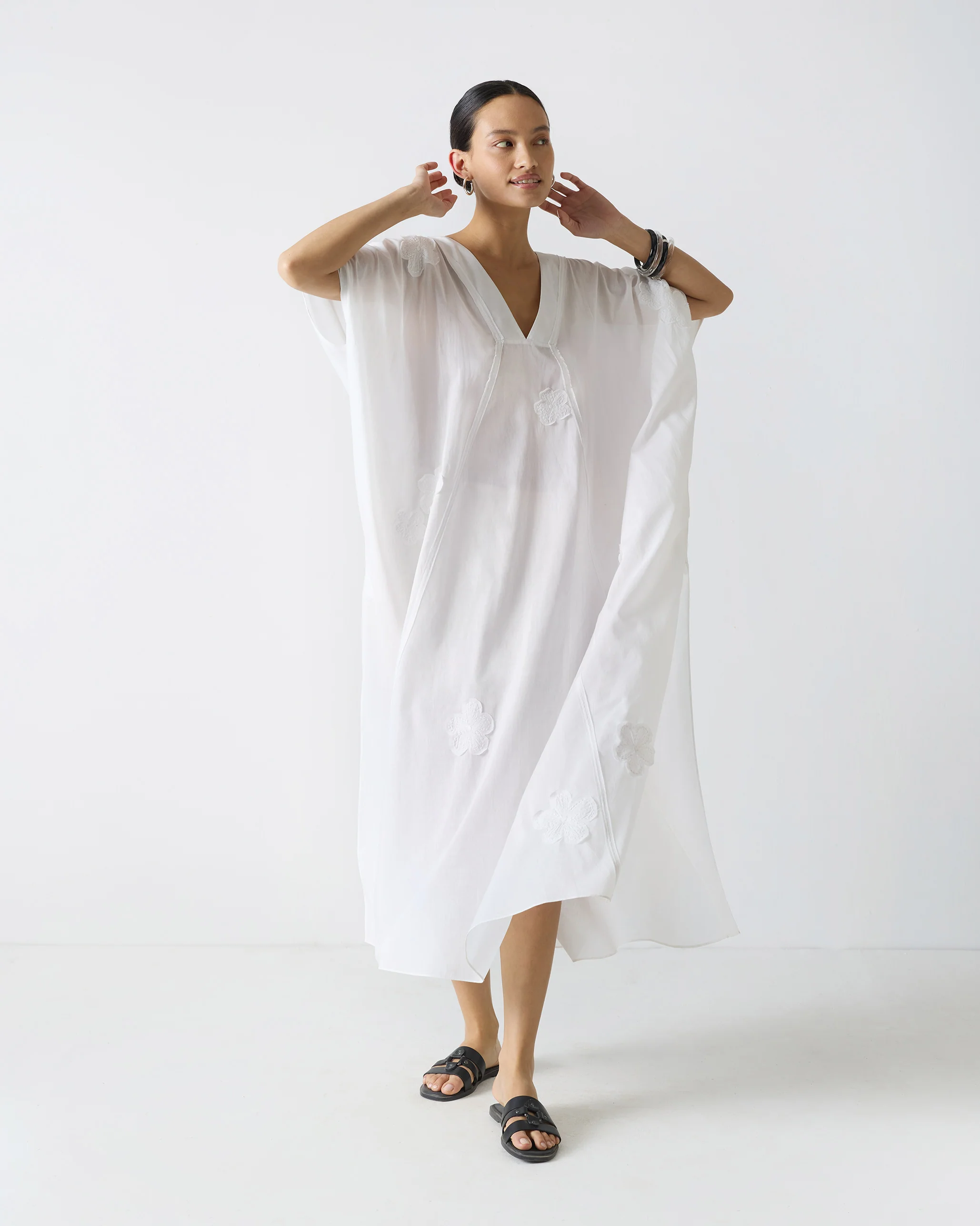 Bodrum Kaftan - White Embroidery - Image 7
