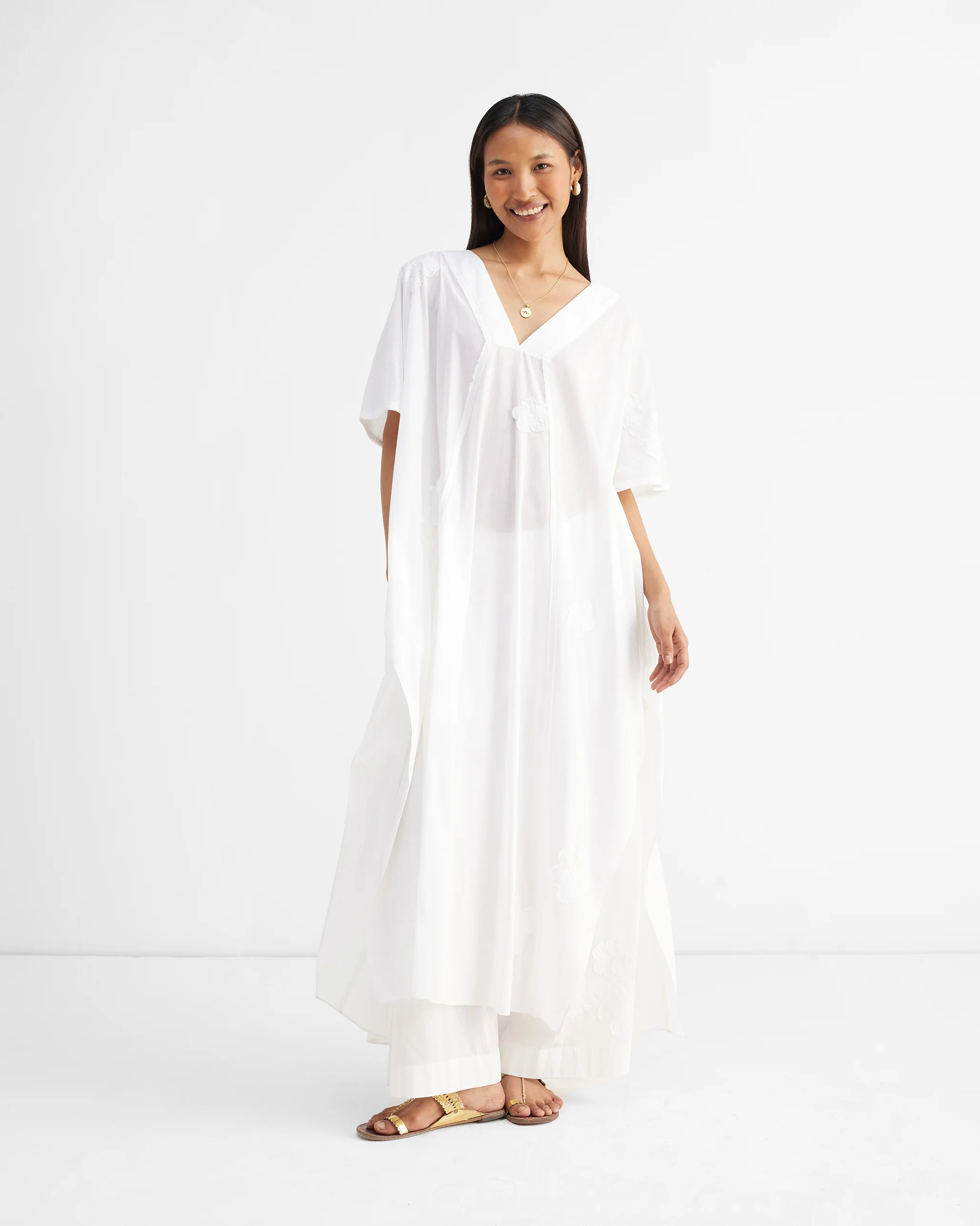 Bodrum Kaftan - White Embroidery - Image 8