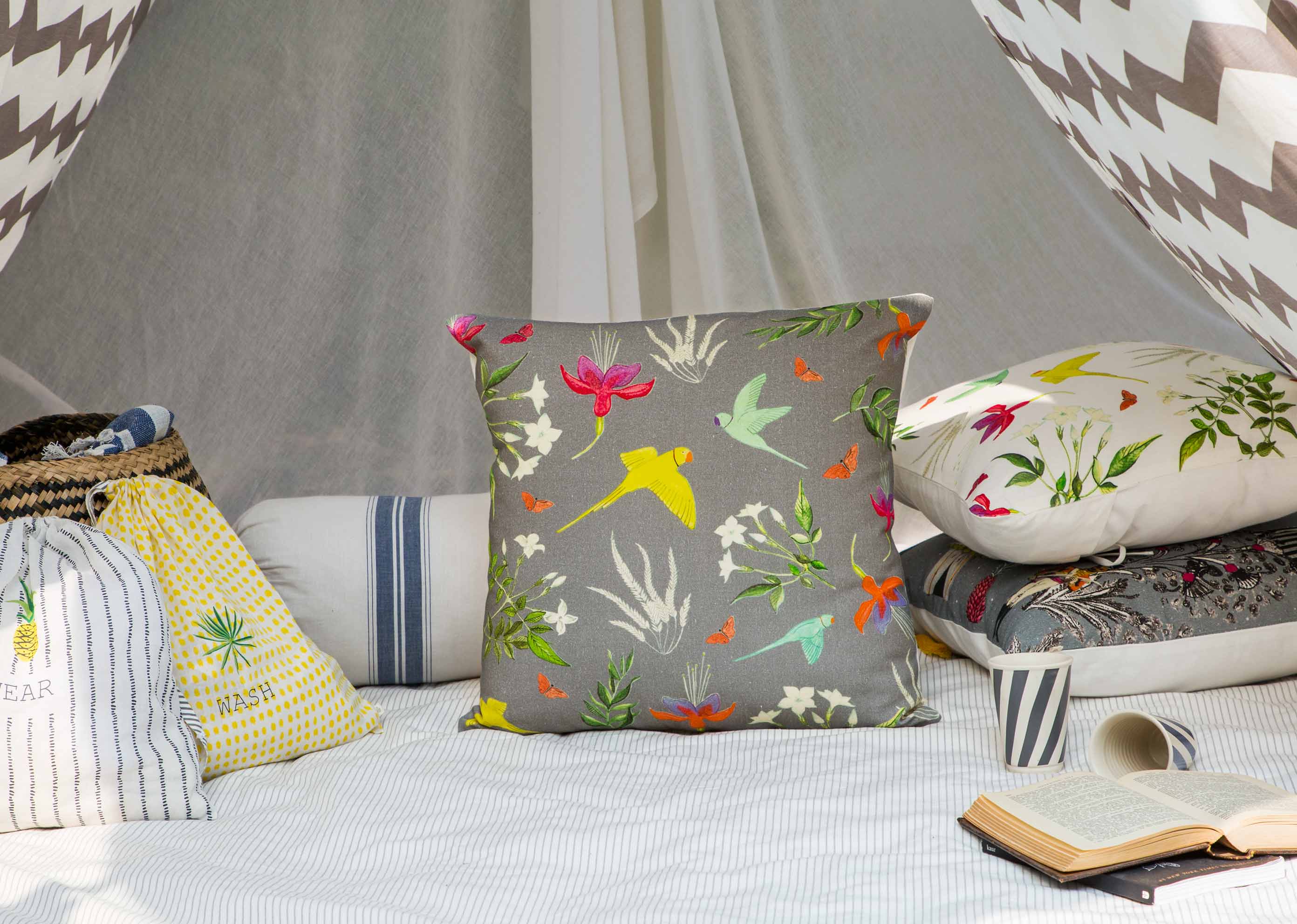 Botanical Cushion Cover - Grey - Image 3