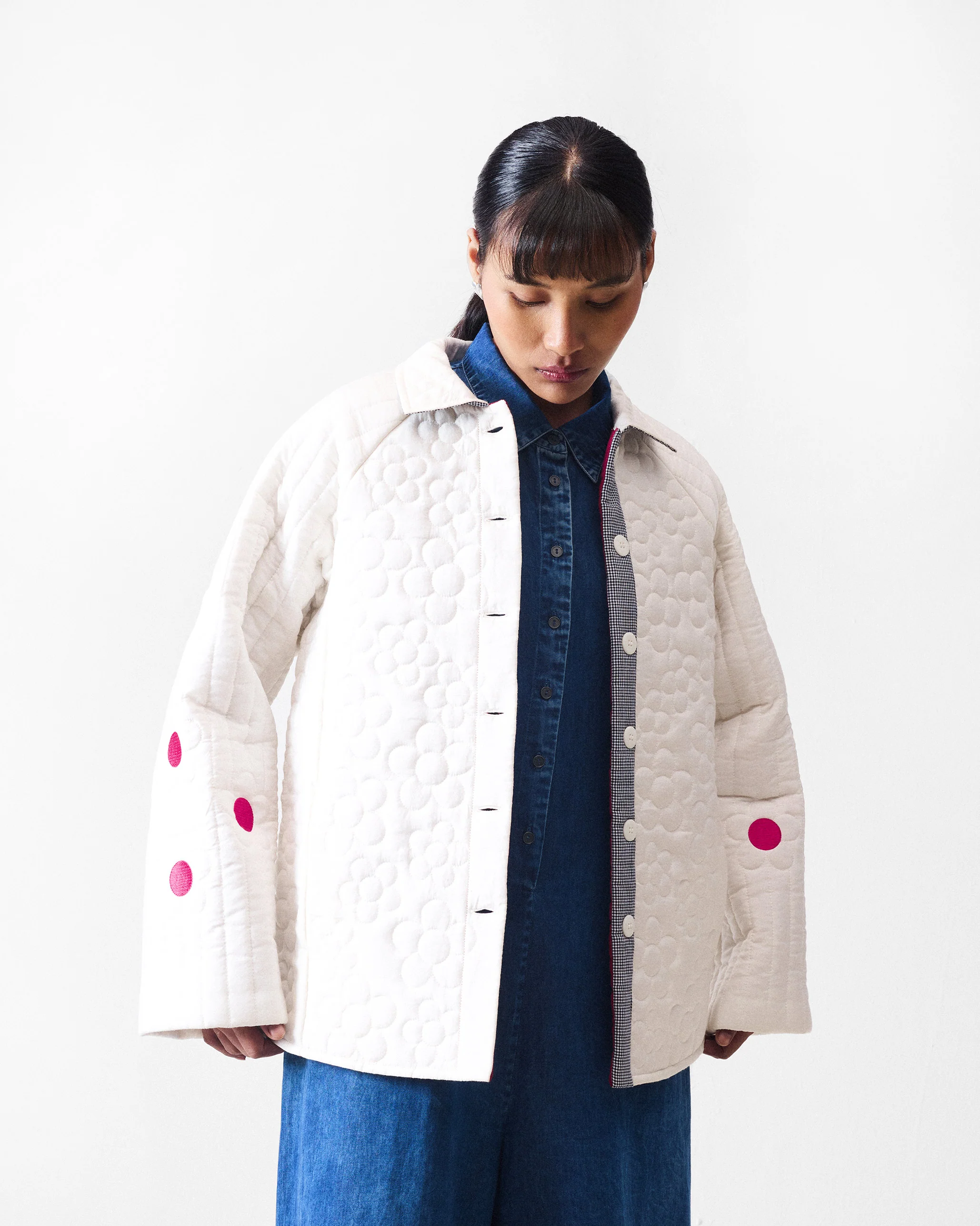 Botanik Jacket - Ivory & Fuchsia - Image 2