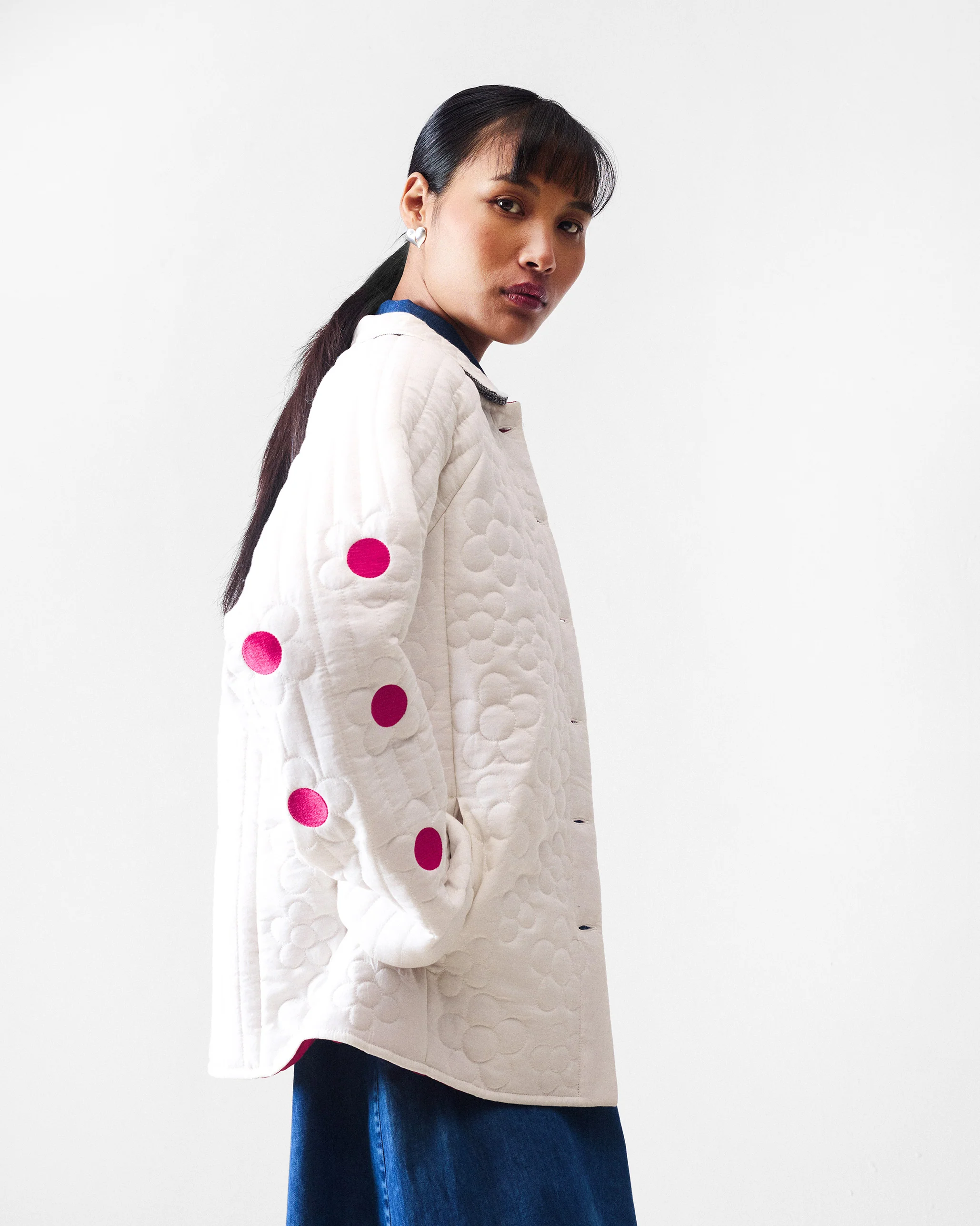 Botanik Jacket - Ivory & Fuchsia - Image 3