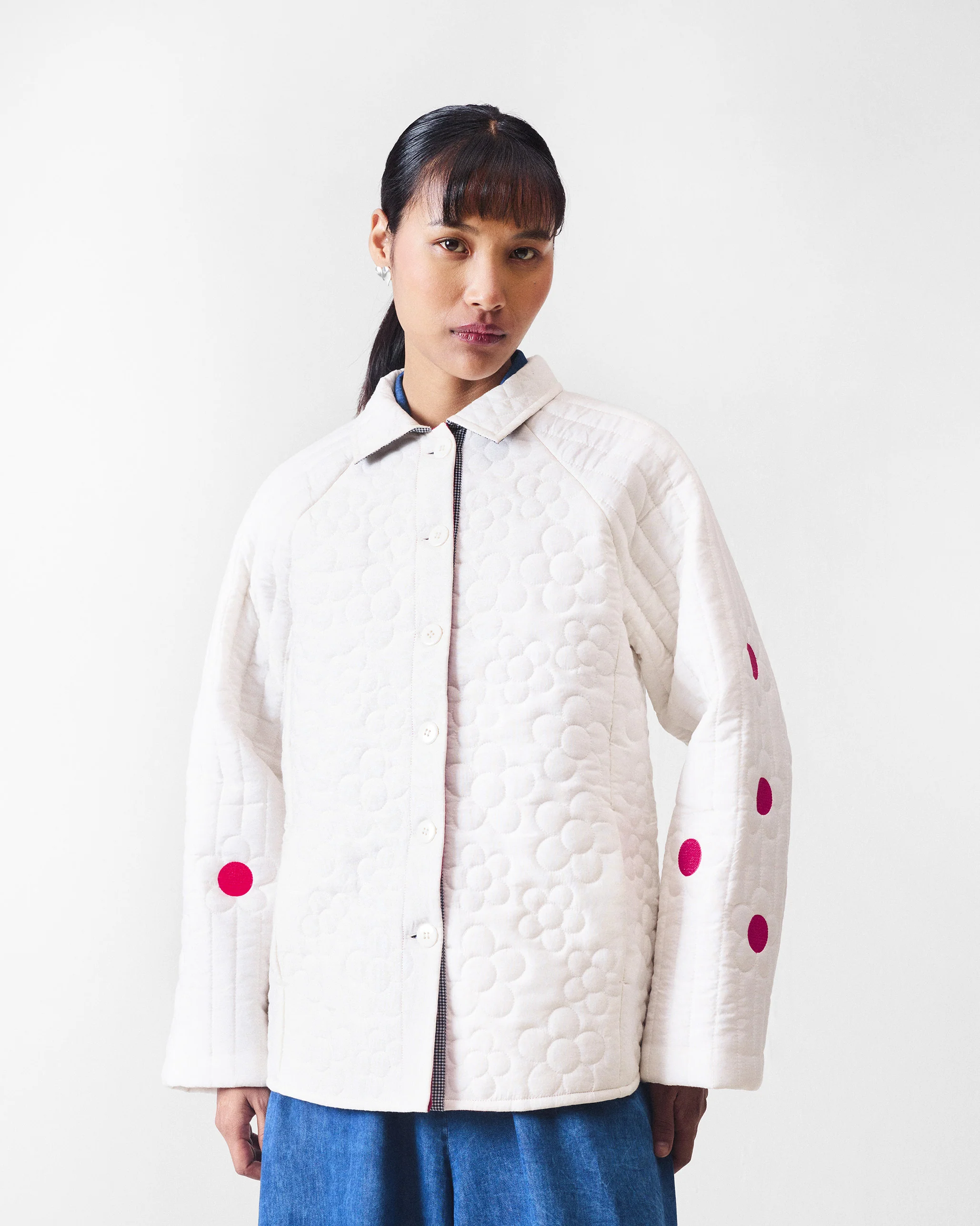 Botanik Jacket - Ivory & Fuchsia - Image 7