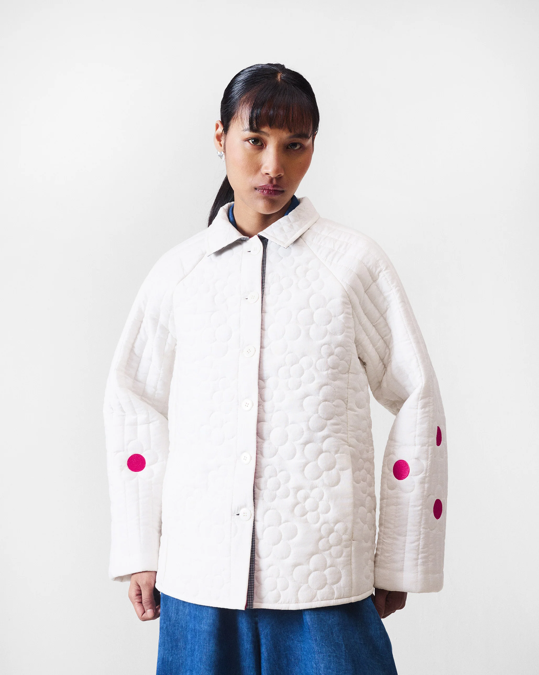 Botanik Jacket - Ivory & Fuchsia - Image 9