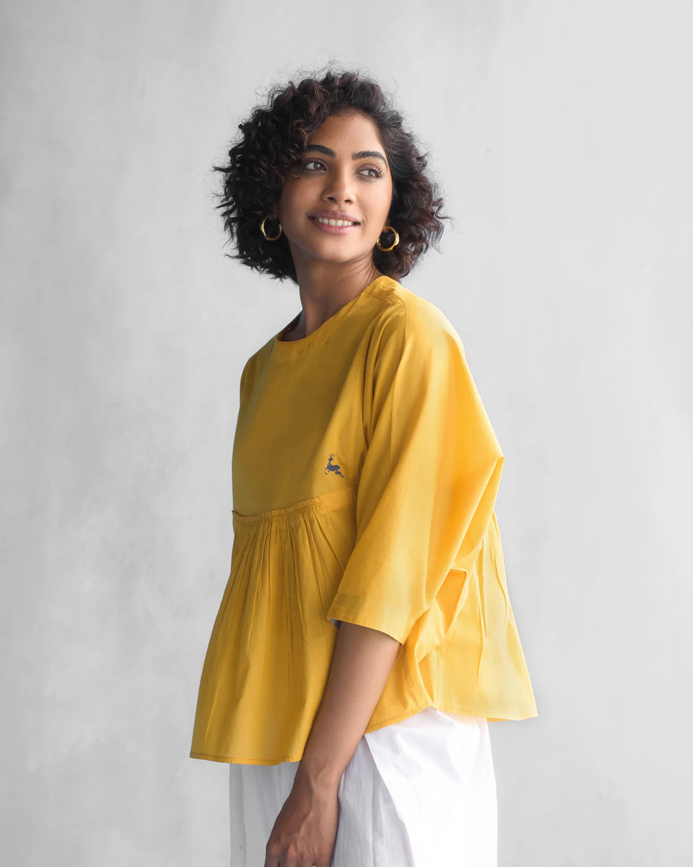 Bougainvillea Sleeve Top - Ochre - Image 3