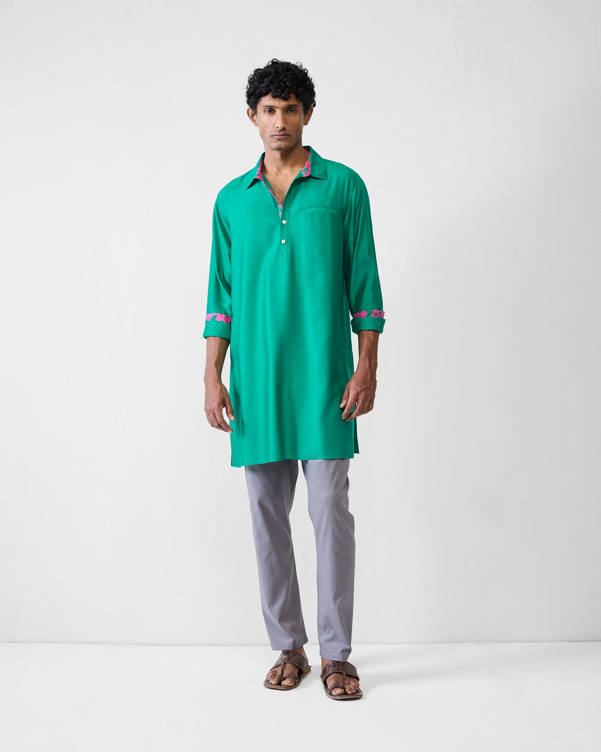 Bouquet Kurta - Emerald Green - Image 2