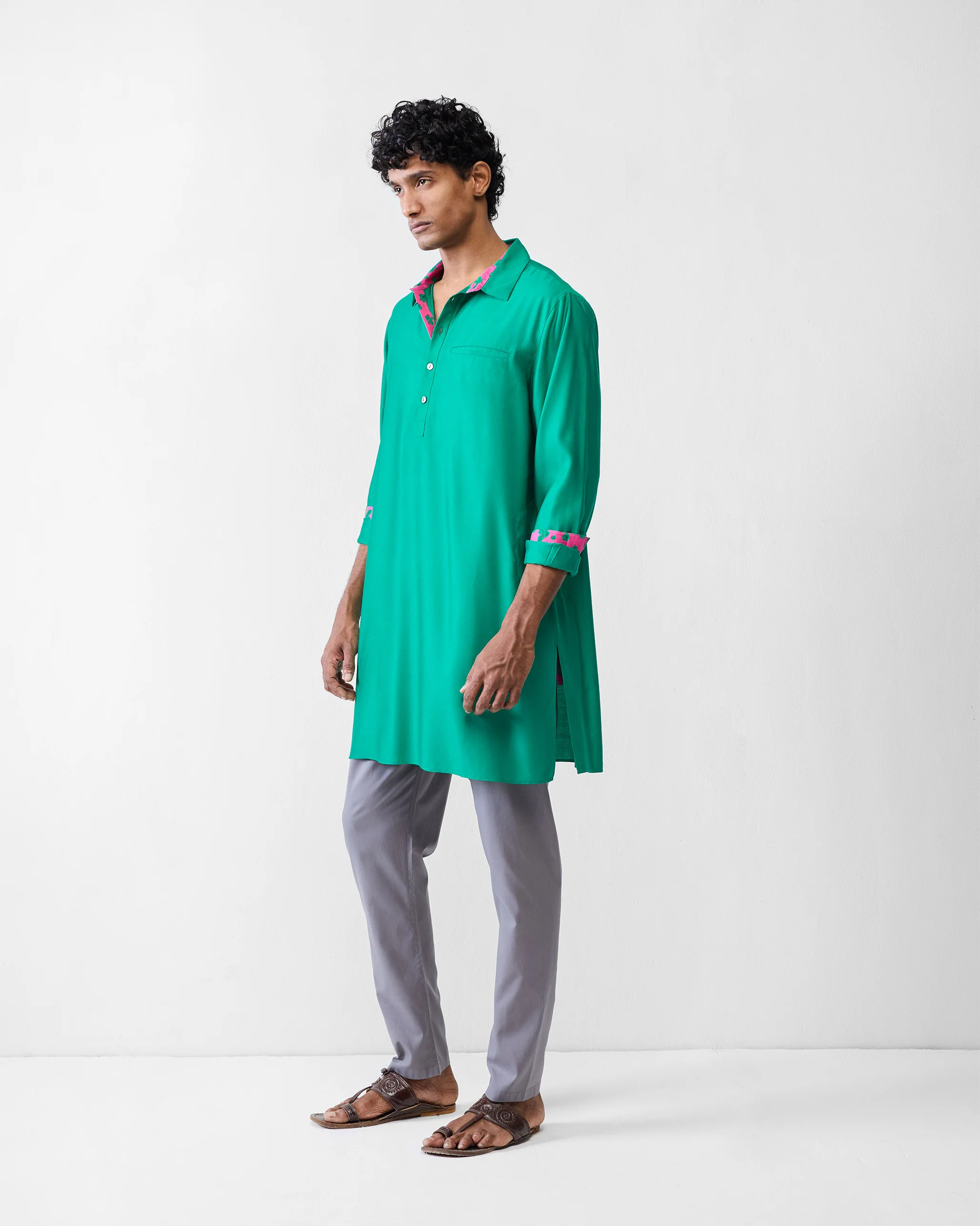 Bouquet Kurta - Emerald Green - Image 4