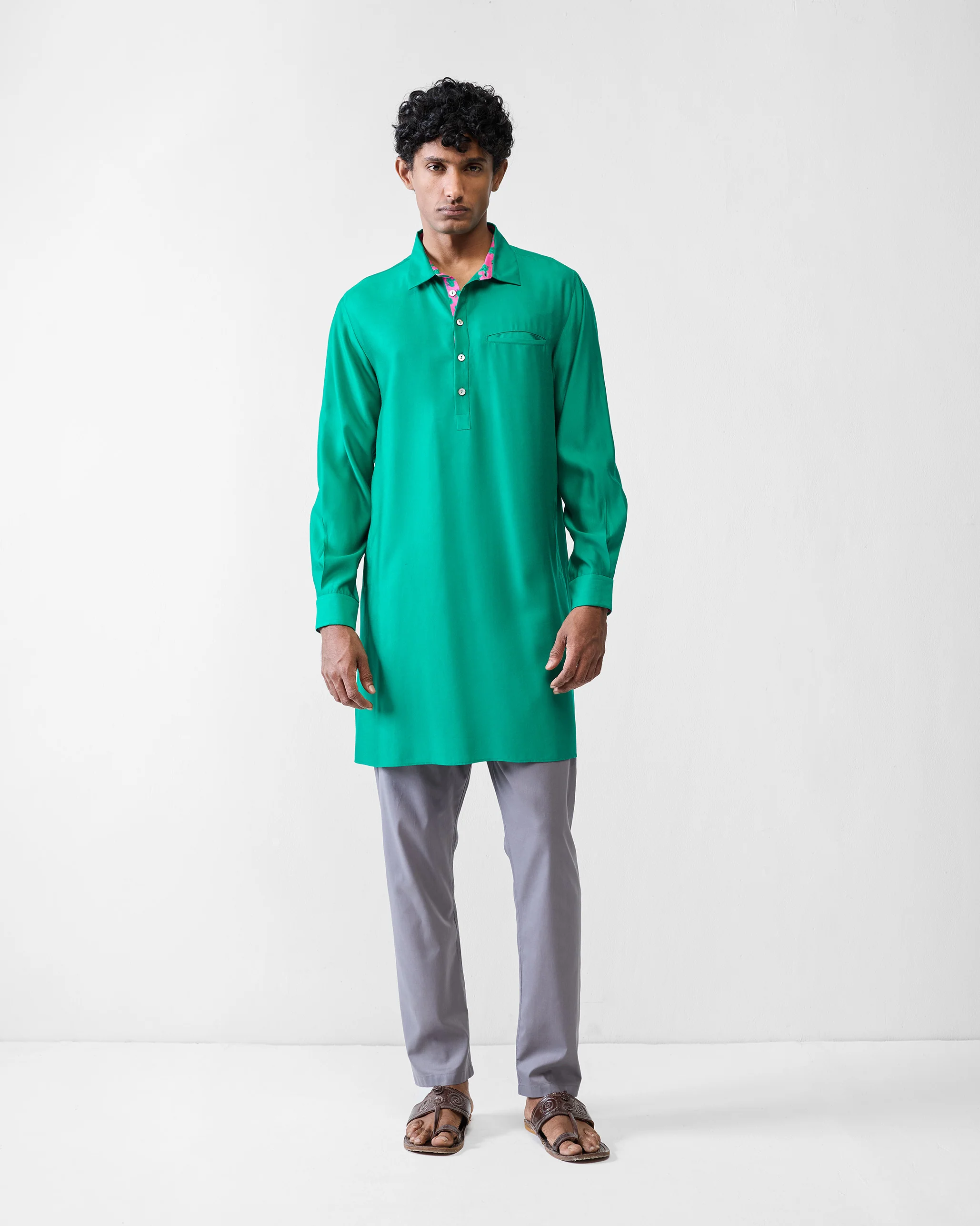 Bouquet Kurta - Emerald Green - Image 8