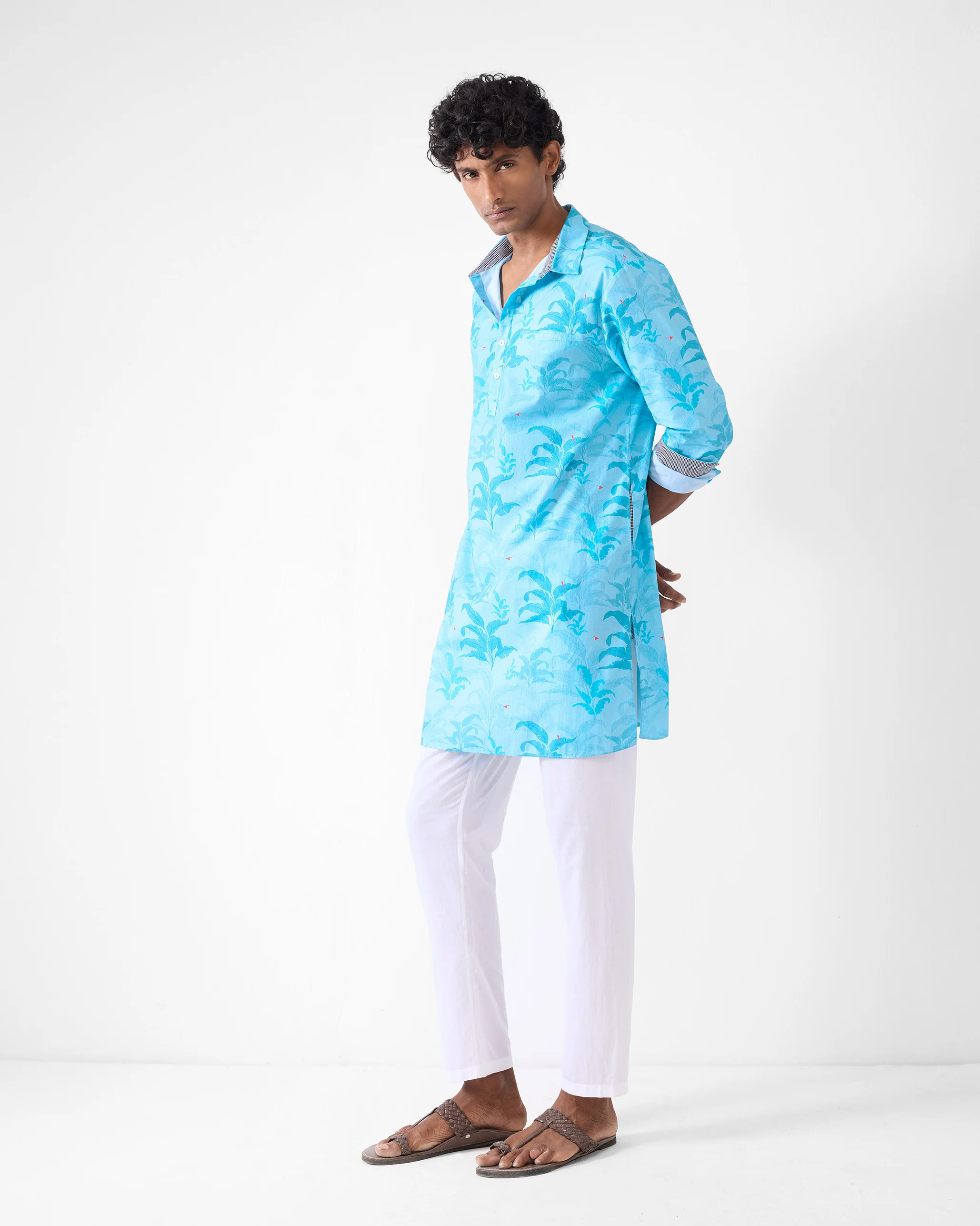 Bouquet Kurta - Light Blue - Image 3