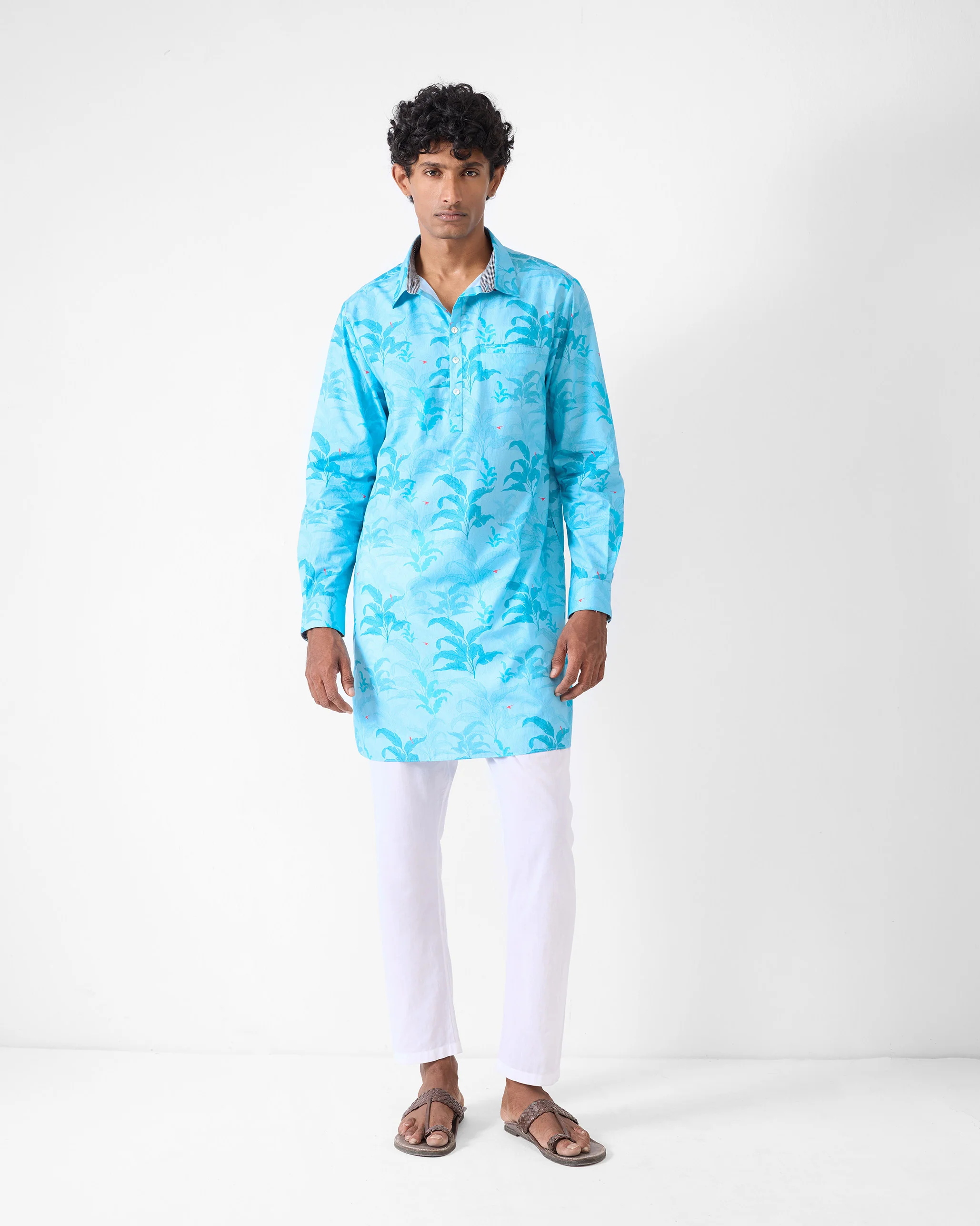 Bouquet Kurta - Light Blue - Image 6